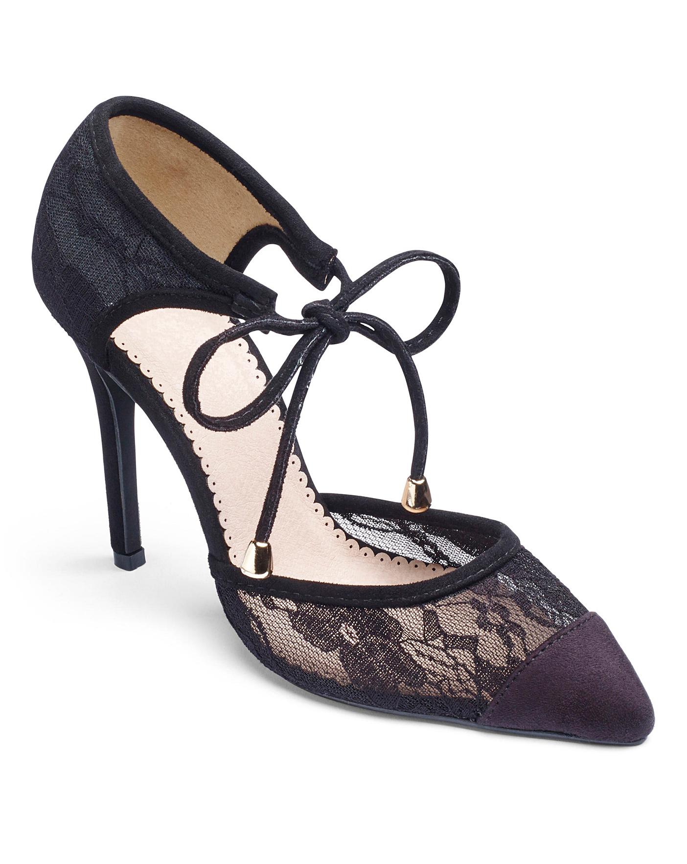 Ax Paris Lace Court Shoes D Fit | Oxendales