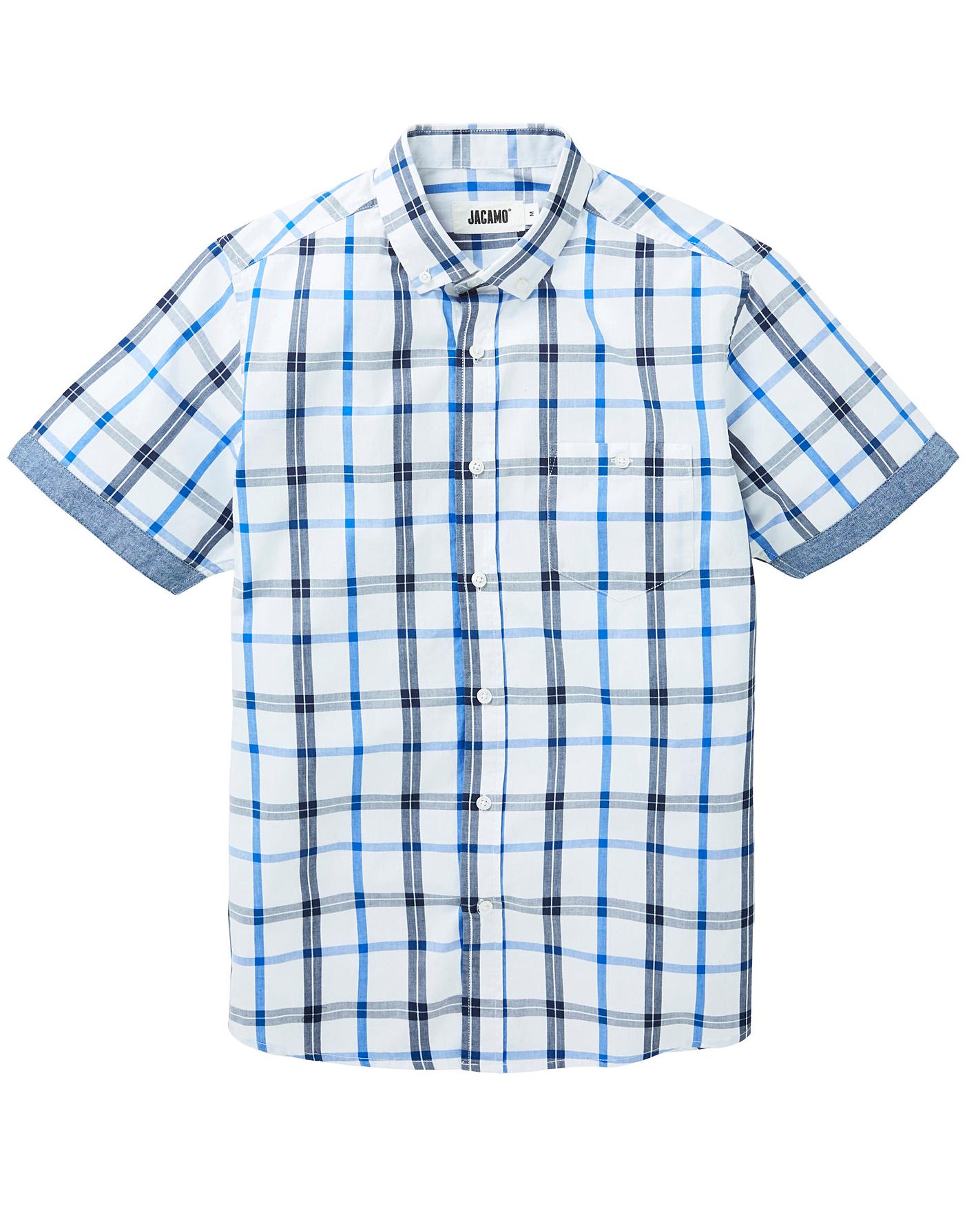 Jacamo S/S Pier Check Shirt Long 