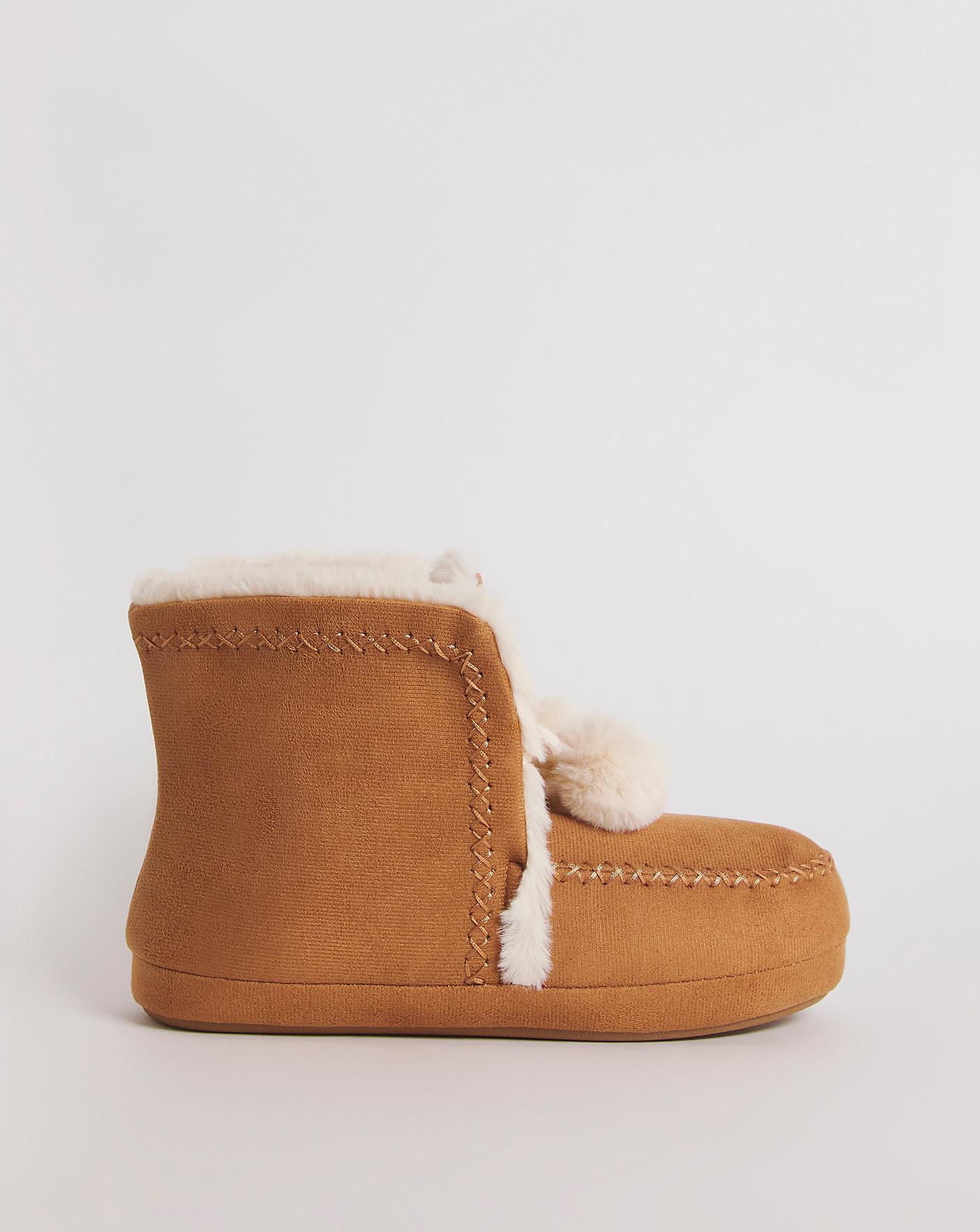 Slipper boots wide discount fit