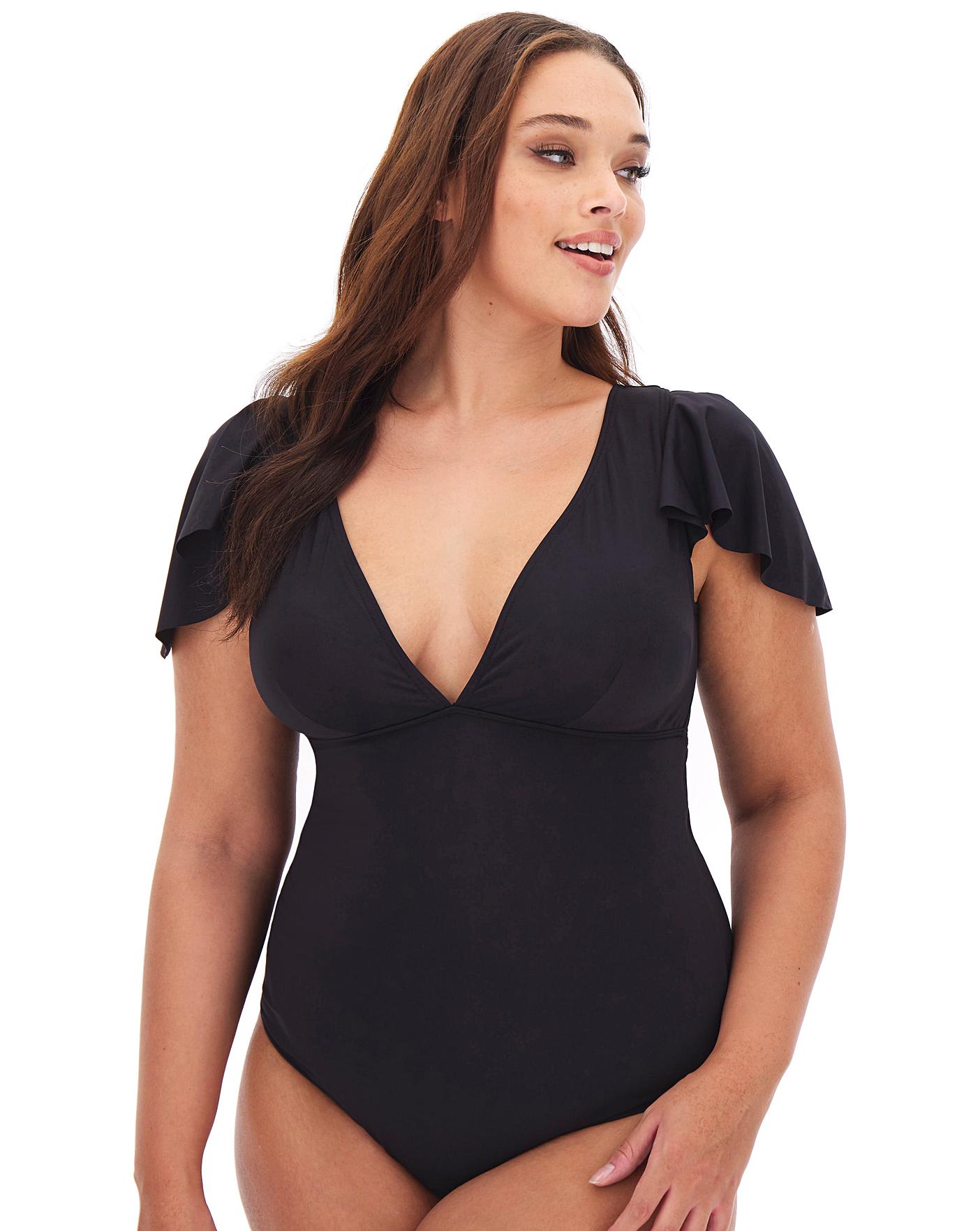 frill sleeve swimsuit