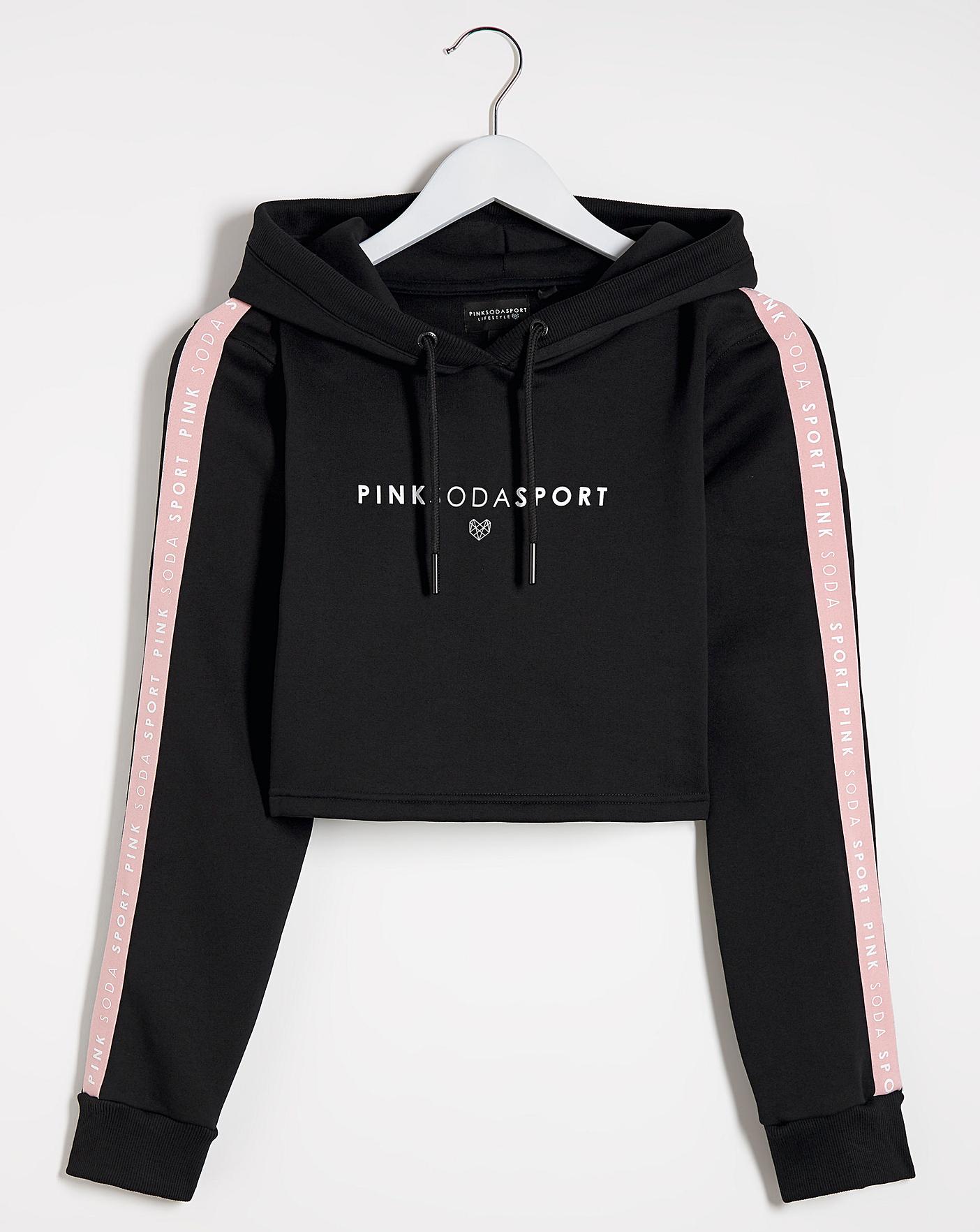 pink soda crop hoodie