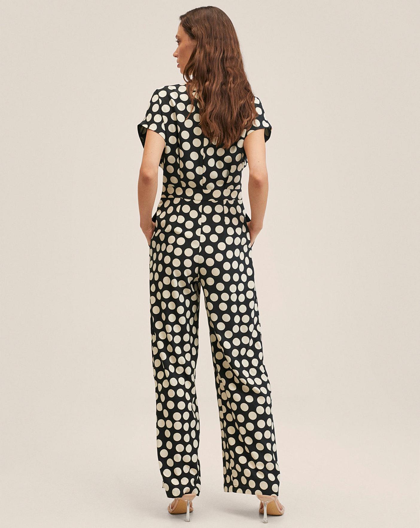 Polka dot jumpsuit store mango