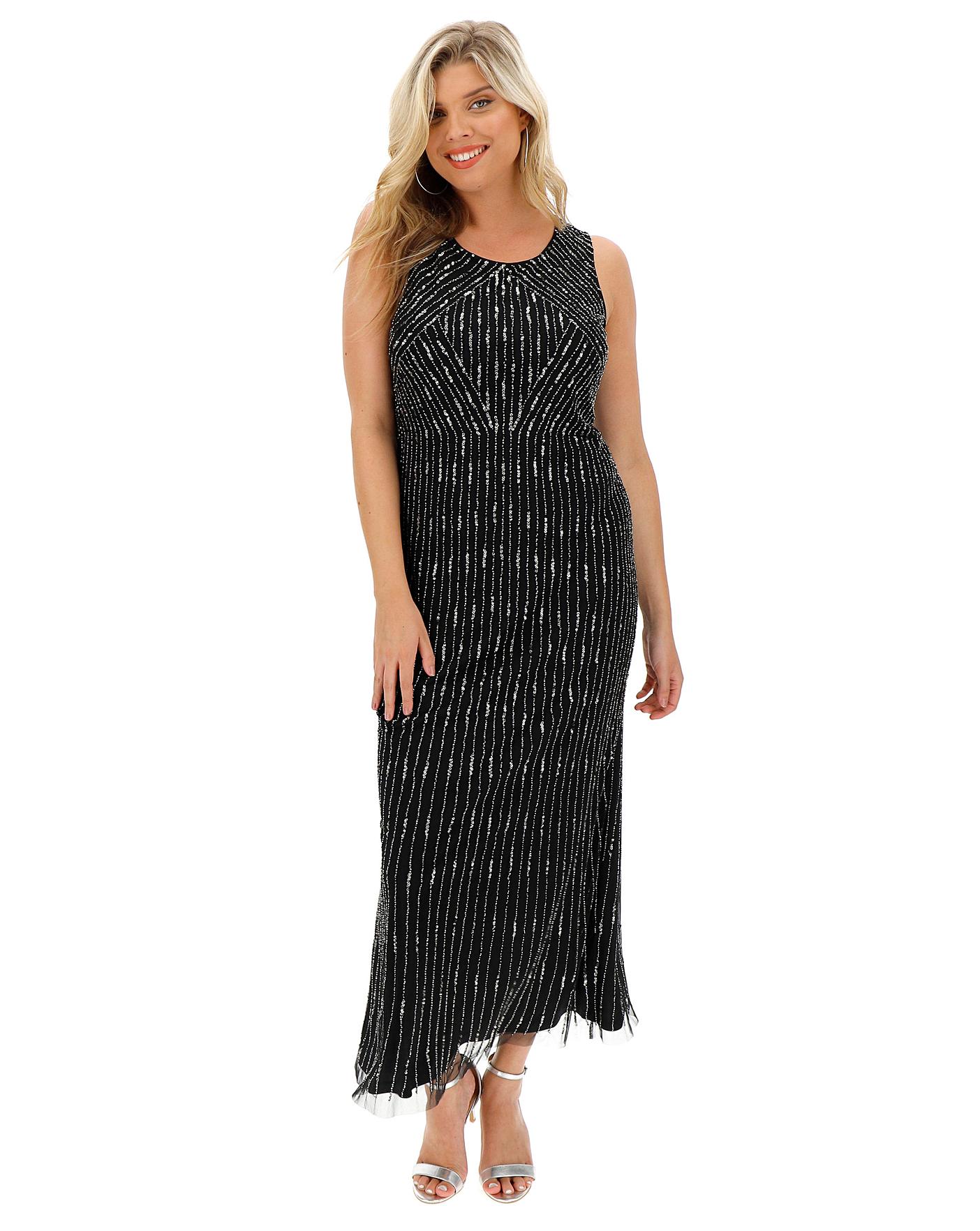 Joanna hope stretch 2024 beaded maxi dress