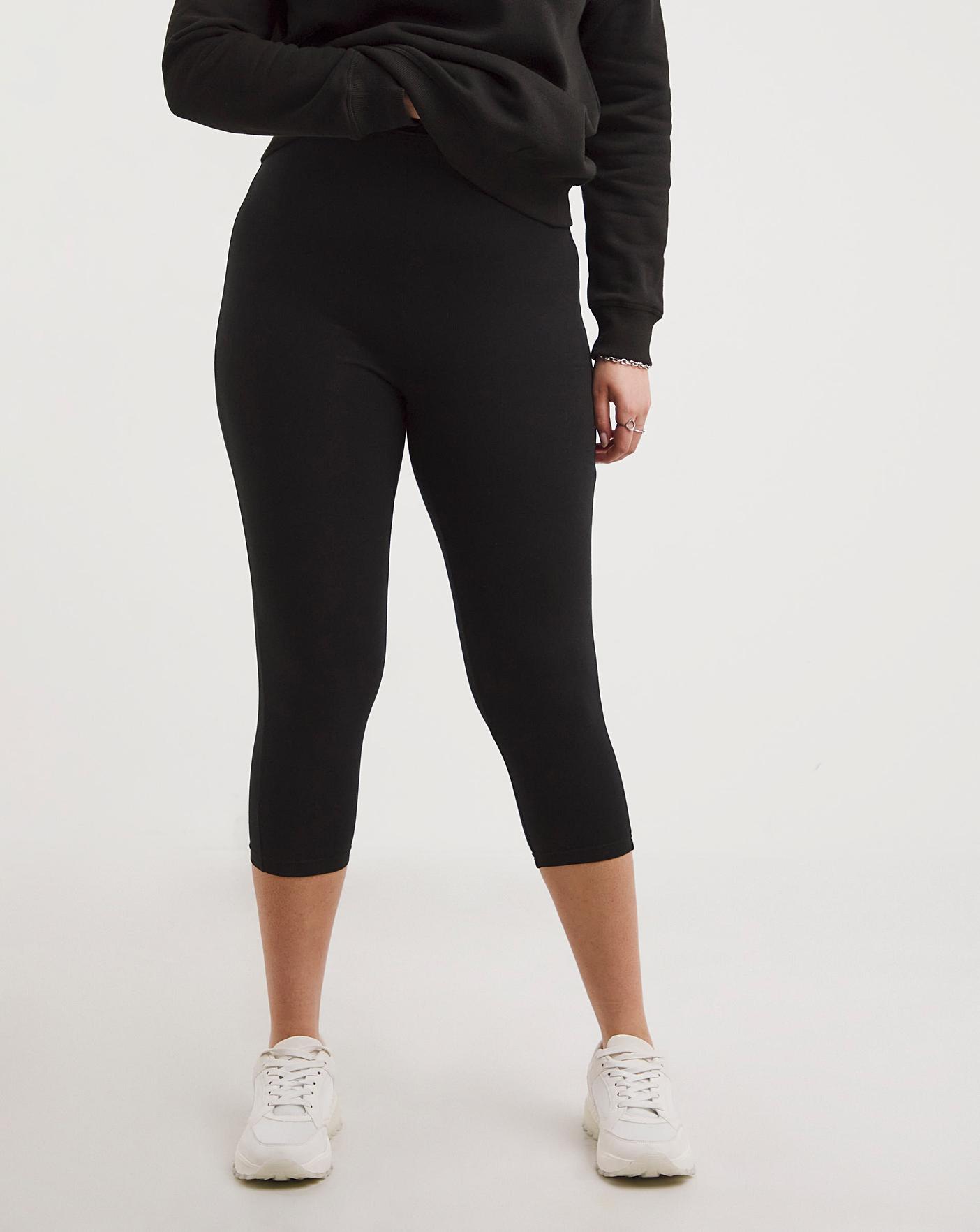 Black Cotton Cropped Legging Fashion World