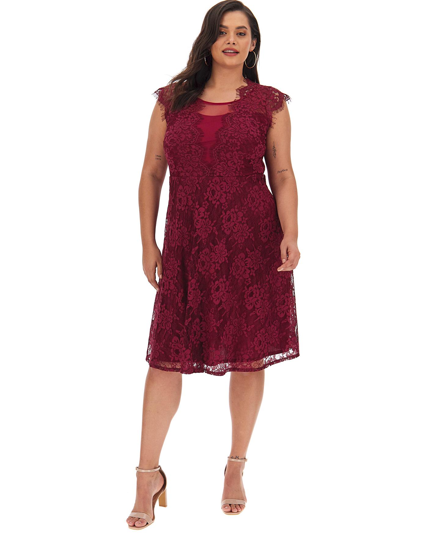 Joanna Hope Lace Fit N Flare Dress | Simply Be