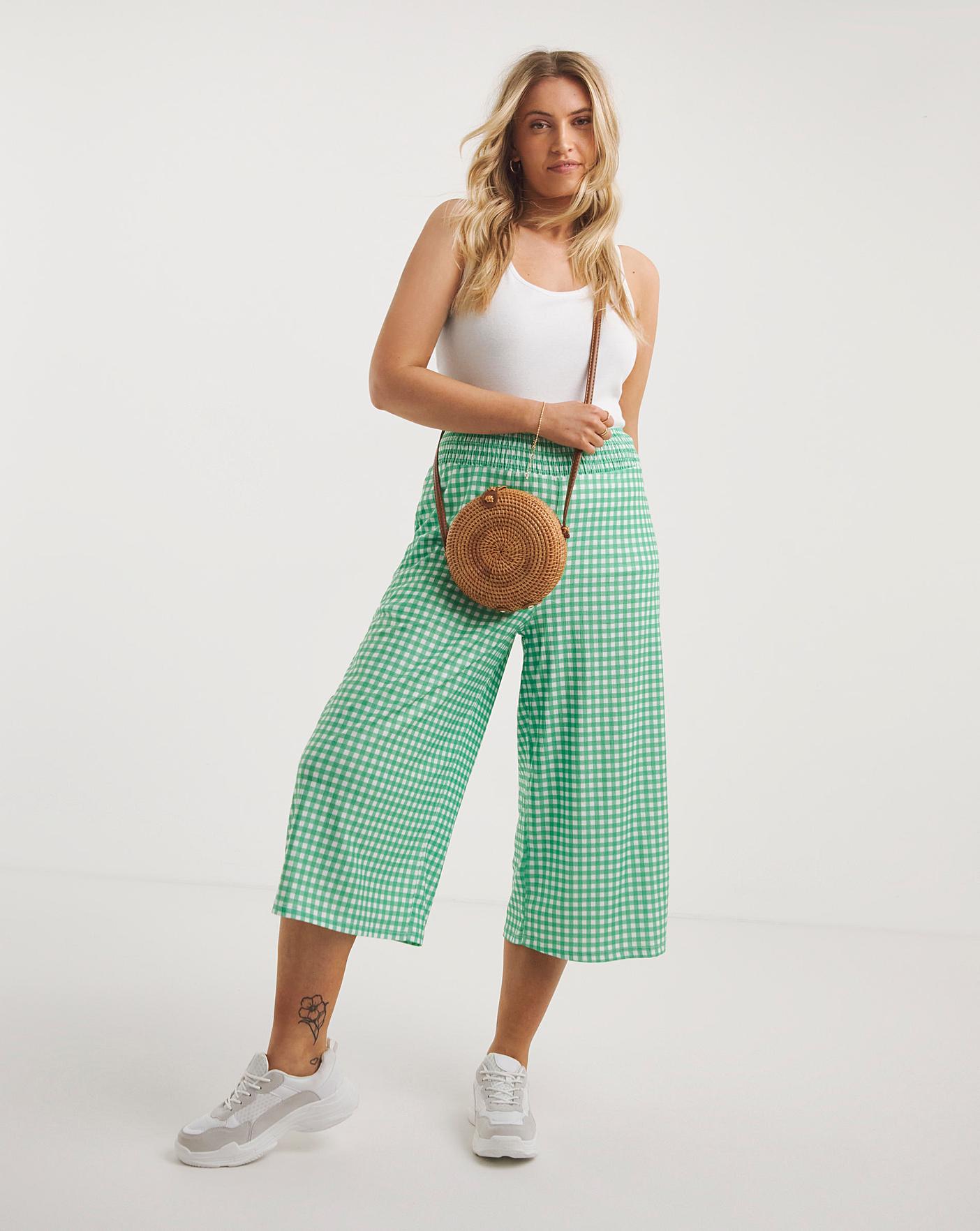 Textured Jersey Shirred Waist Culotte