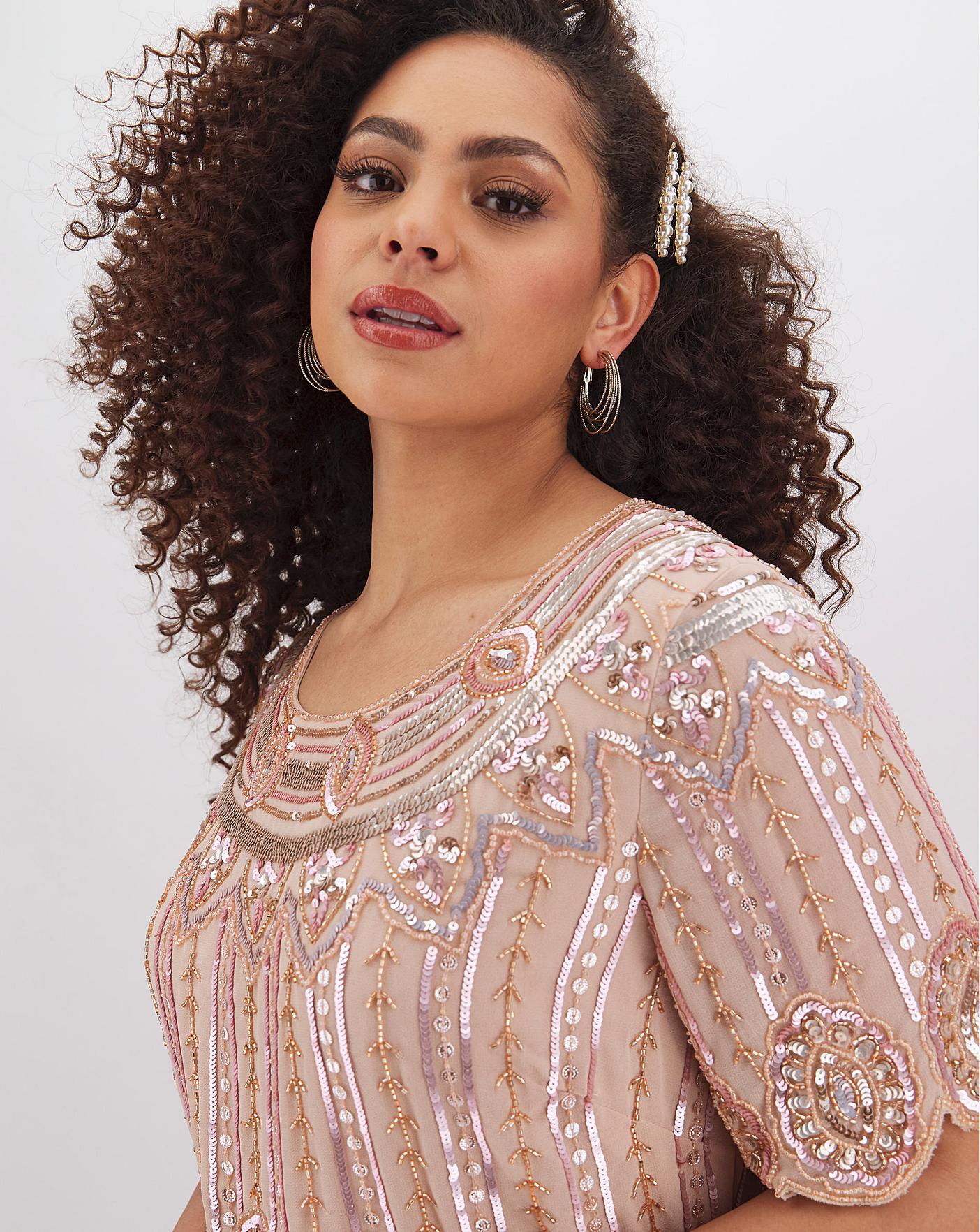 Joanna Hope Beaded Layer Dress Simply Be