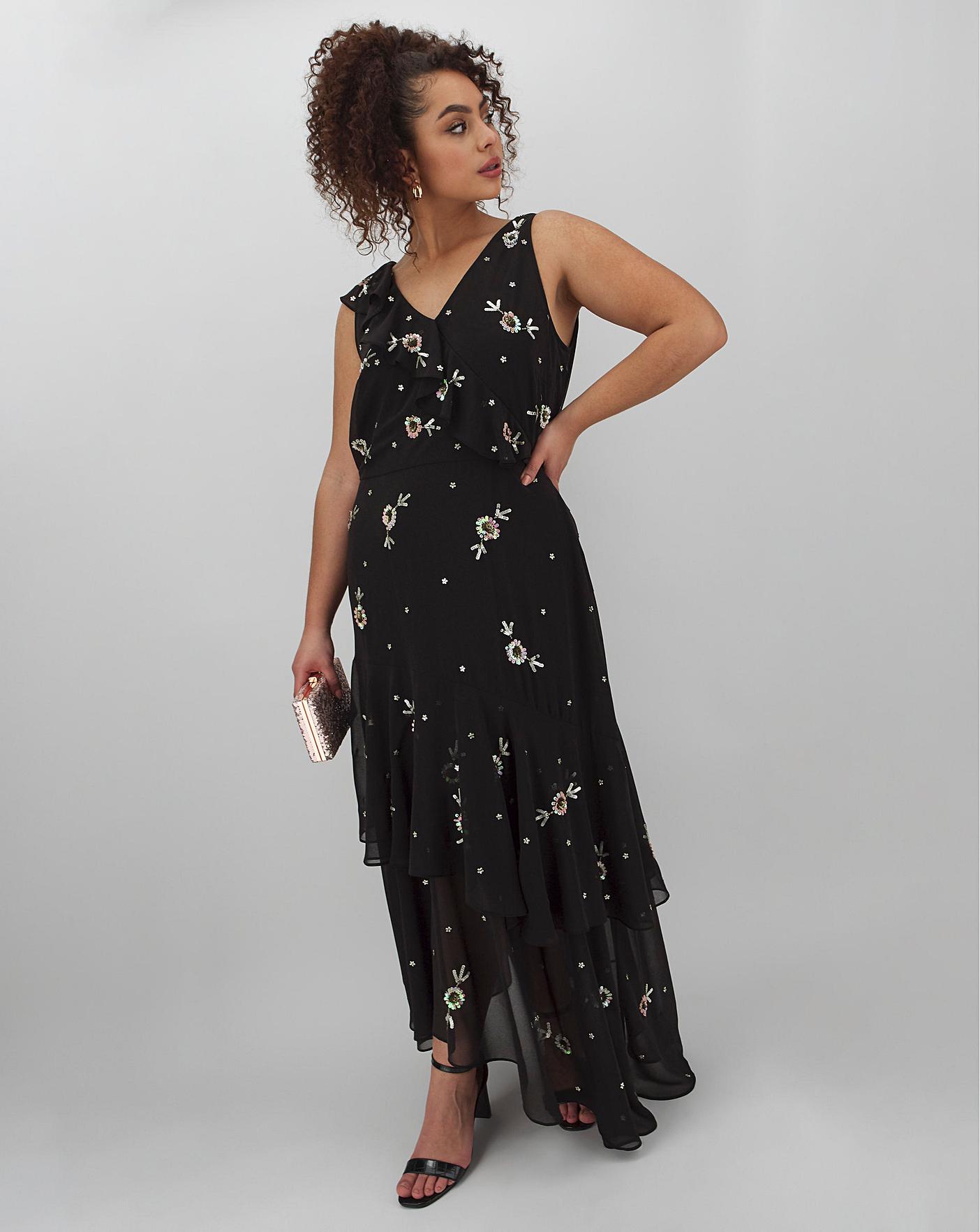 joanna hope embellished maxi dress