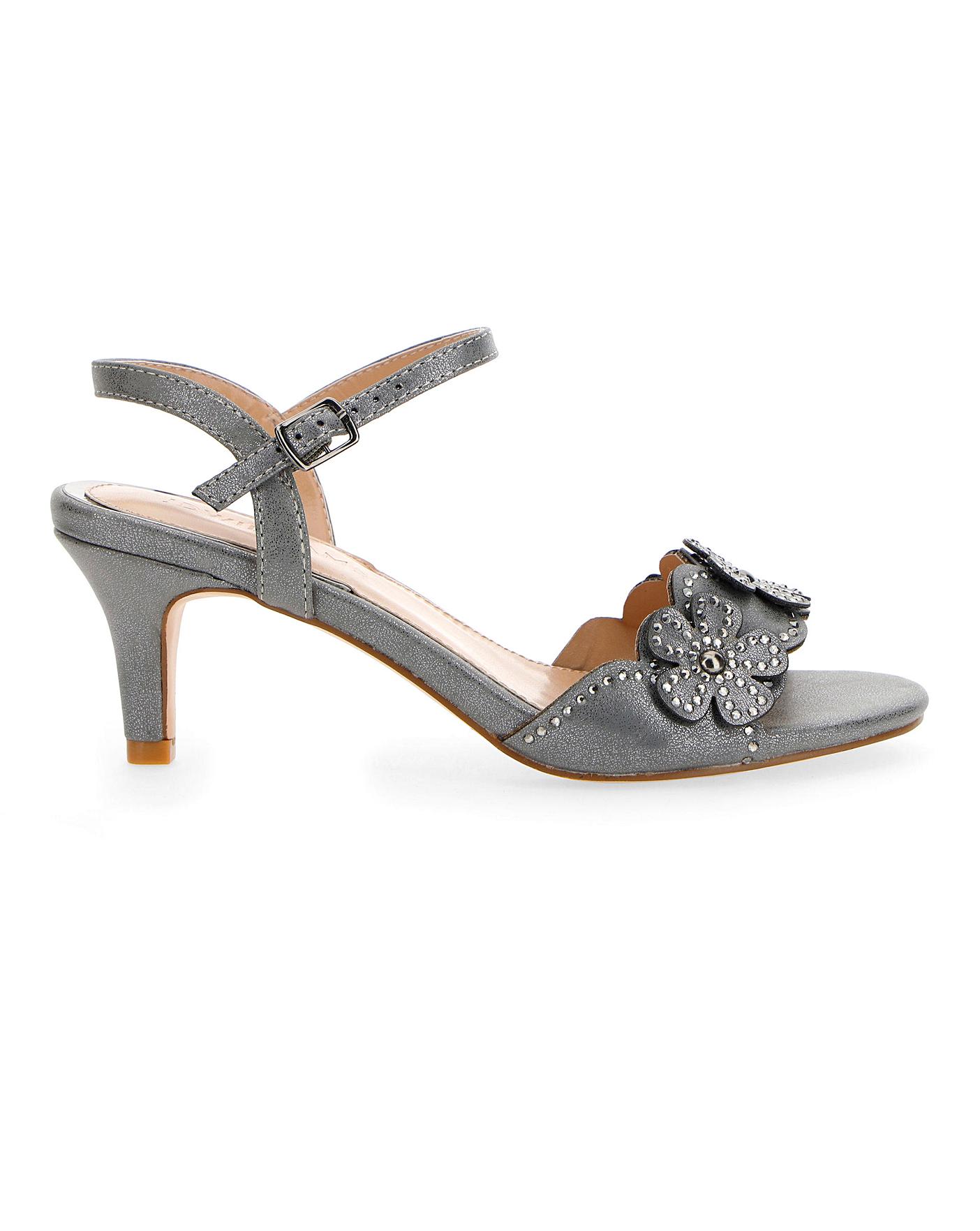 silver kitten heels wide fit