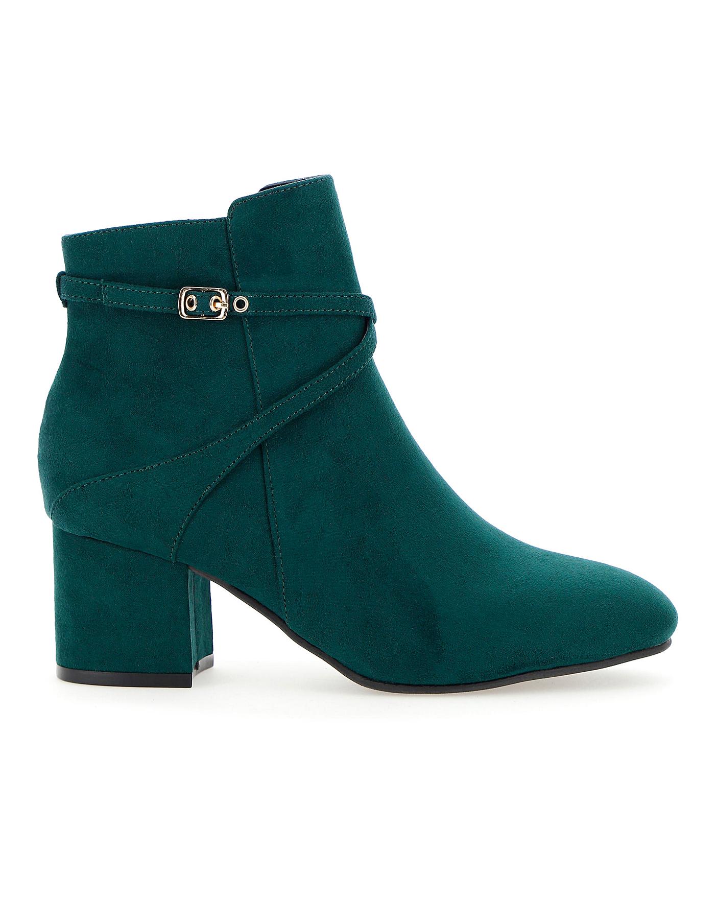 teal ankle boots
