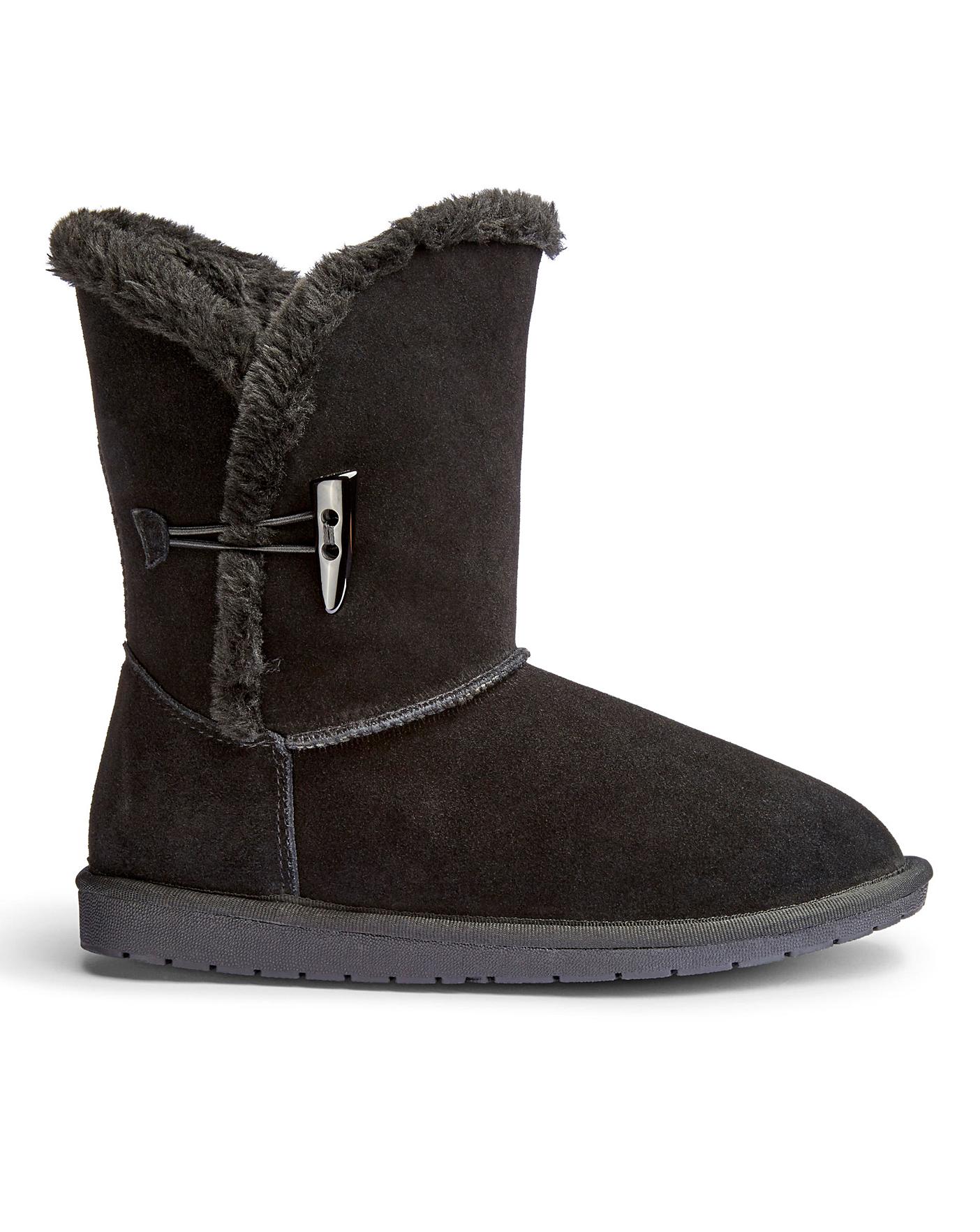 Suede Warm Lined Ankle Boots EEE Fit 