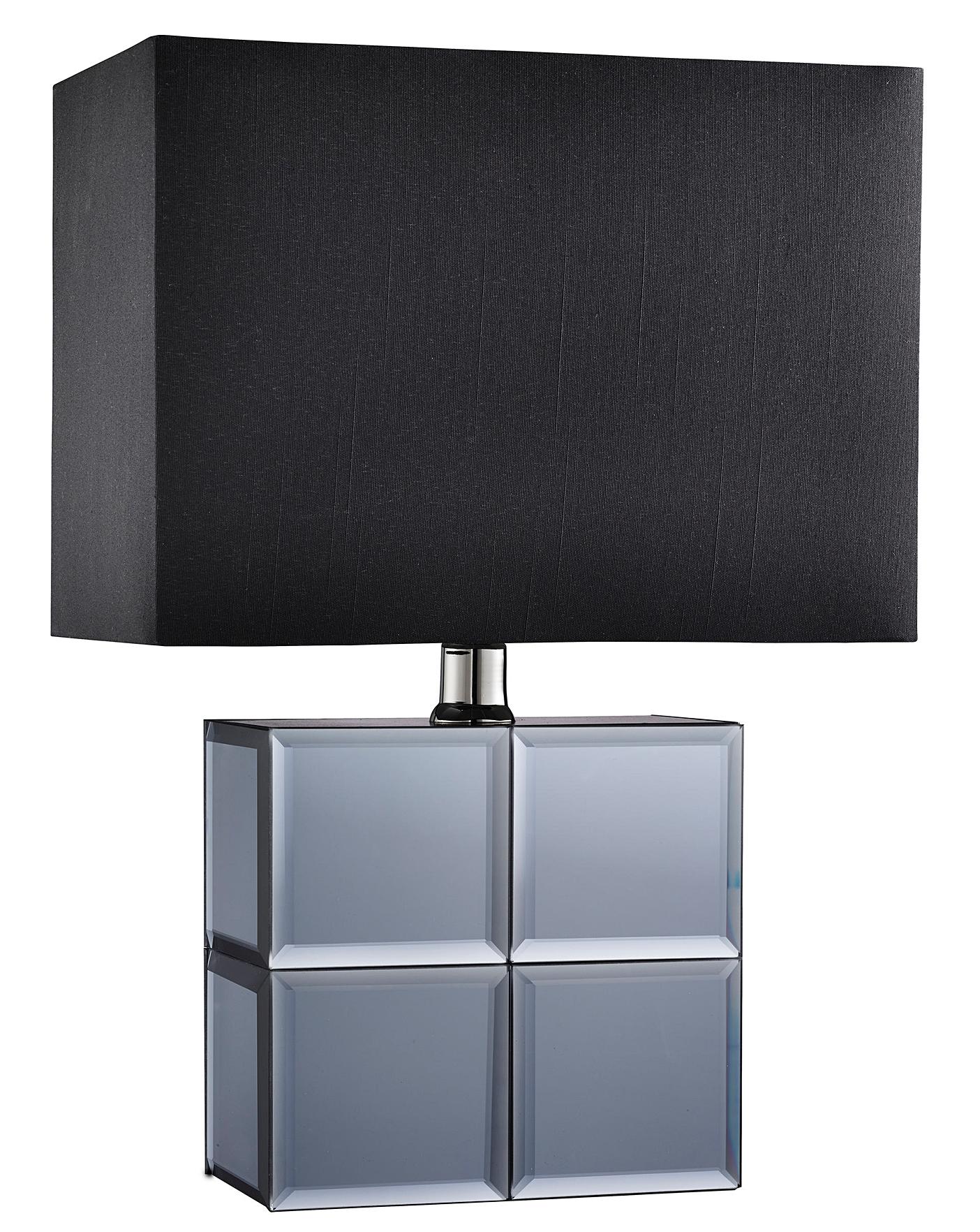 Smoked Mirror Bedside Table Lamp