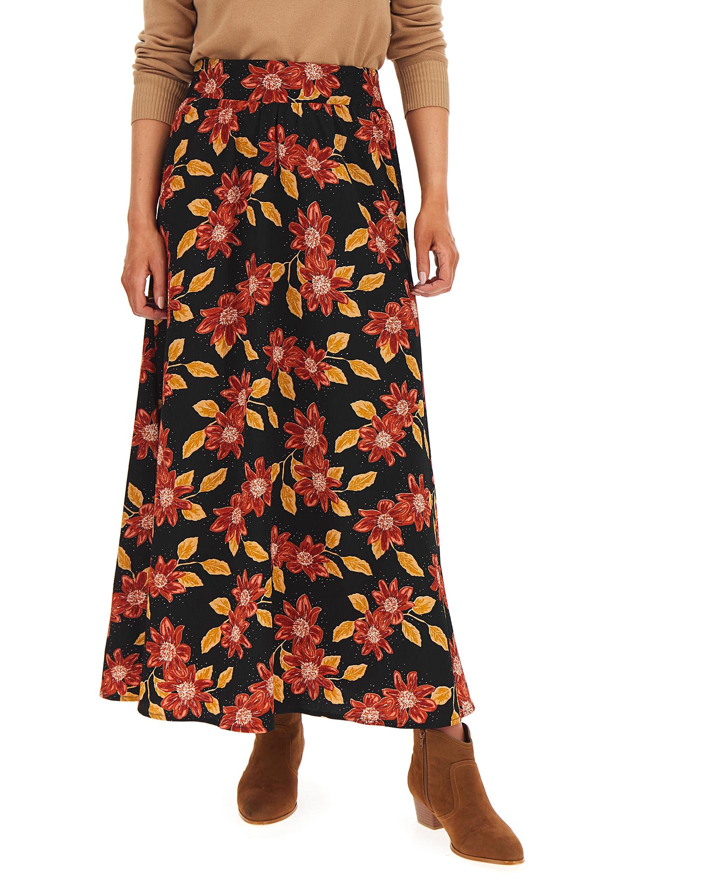 Floral Crepe Maxi Skirt | Ambrose Wilson