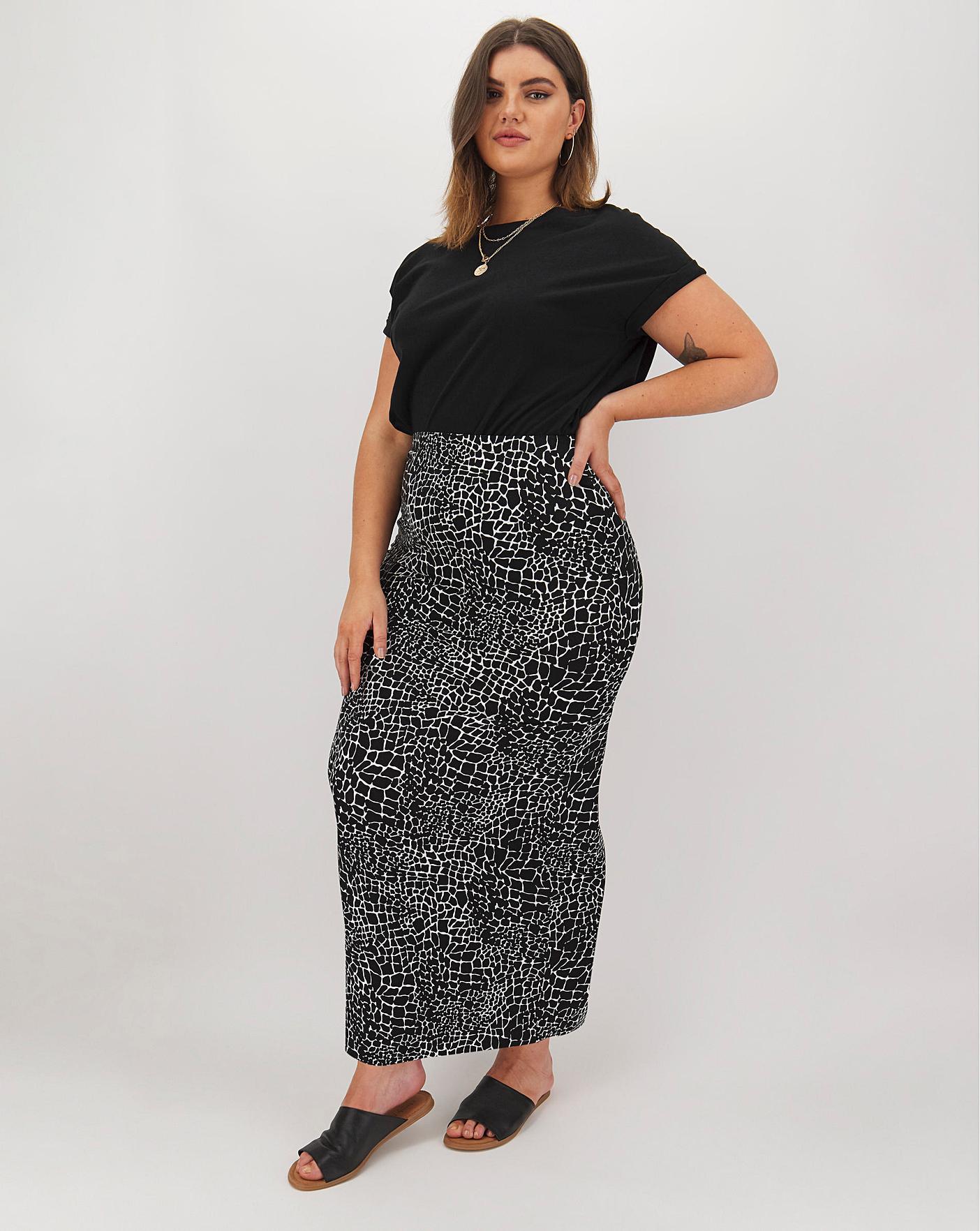 black maxi skirt size 20