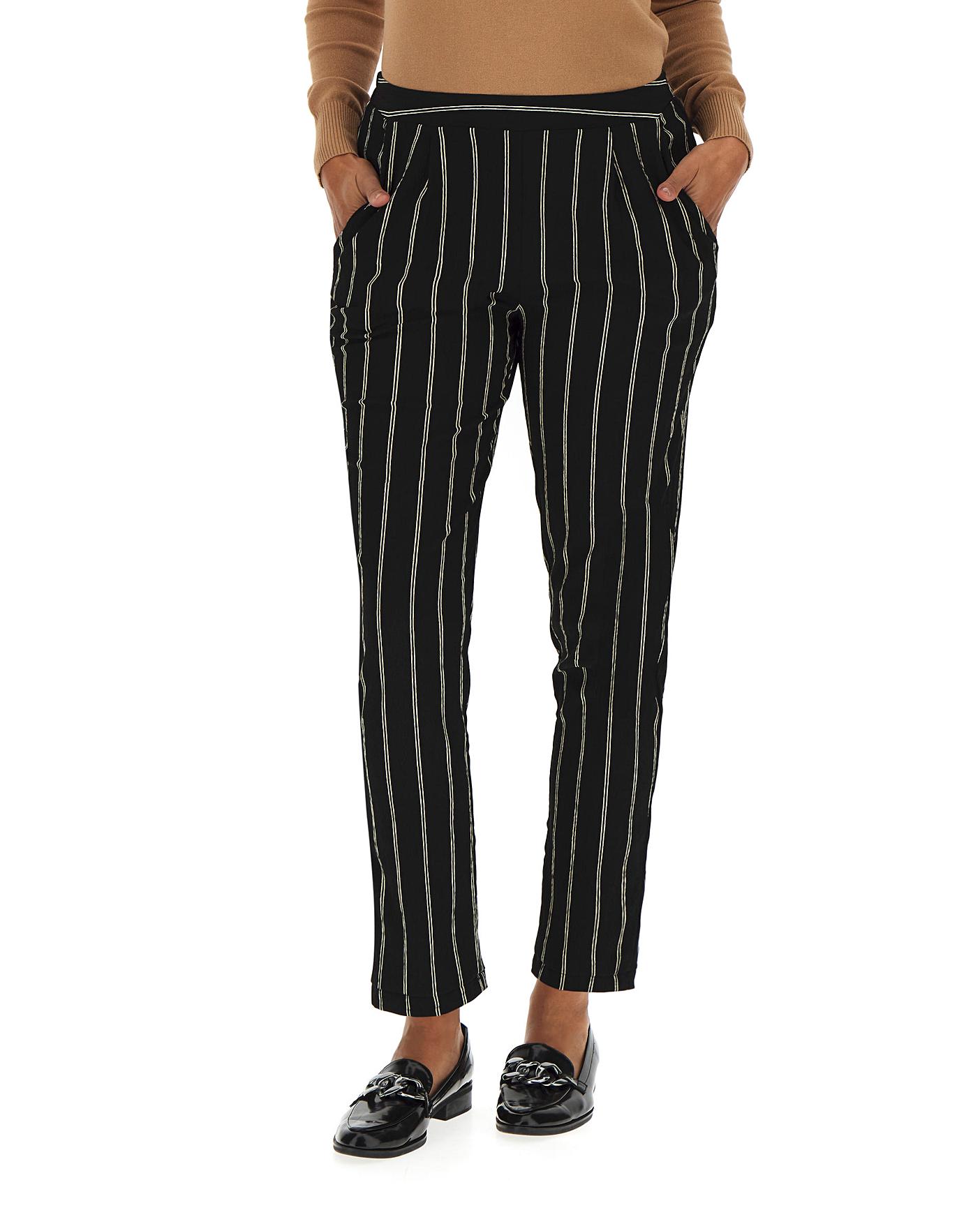 elastic waist tapered trousers