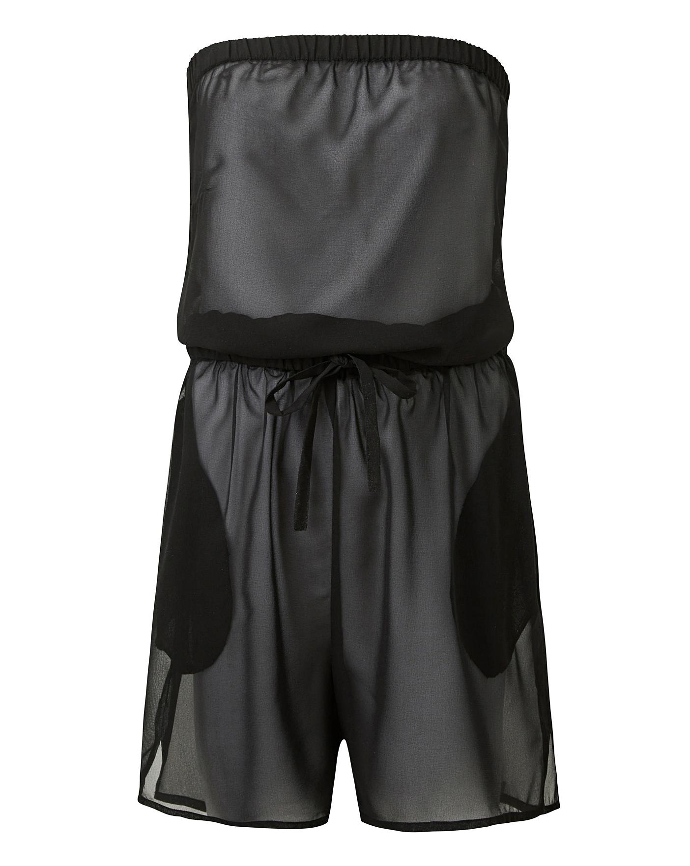 black beach playsuit