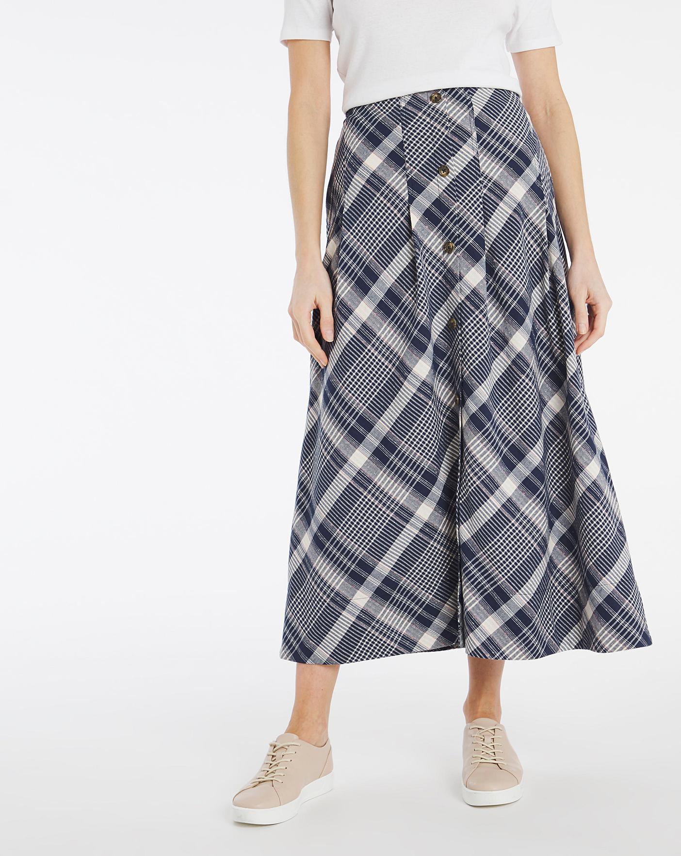 Julipa Check Button Through Skirt | J D Williams