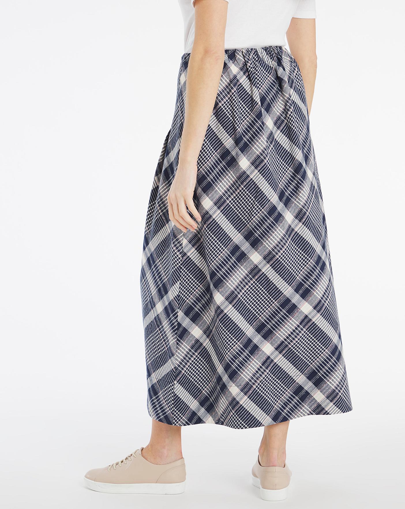 Julipa Check Button Through Skirt J D Williams