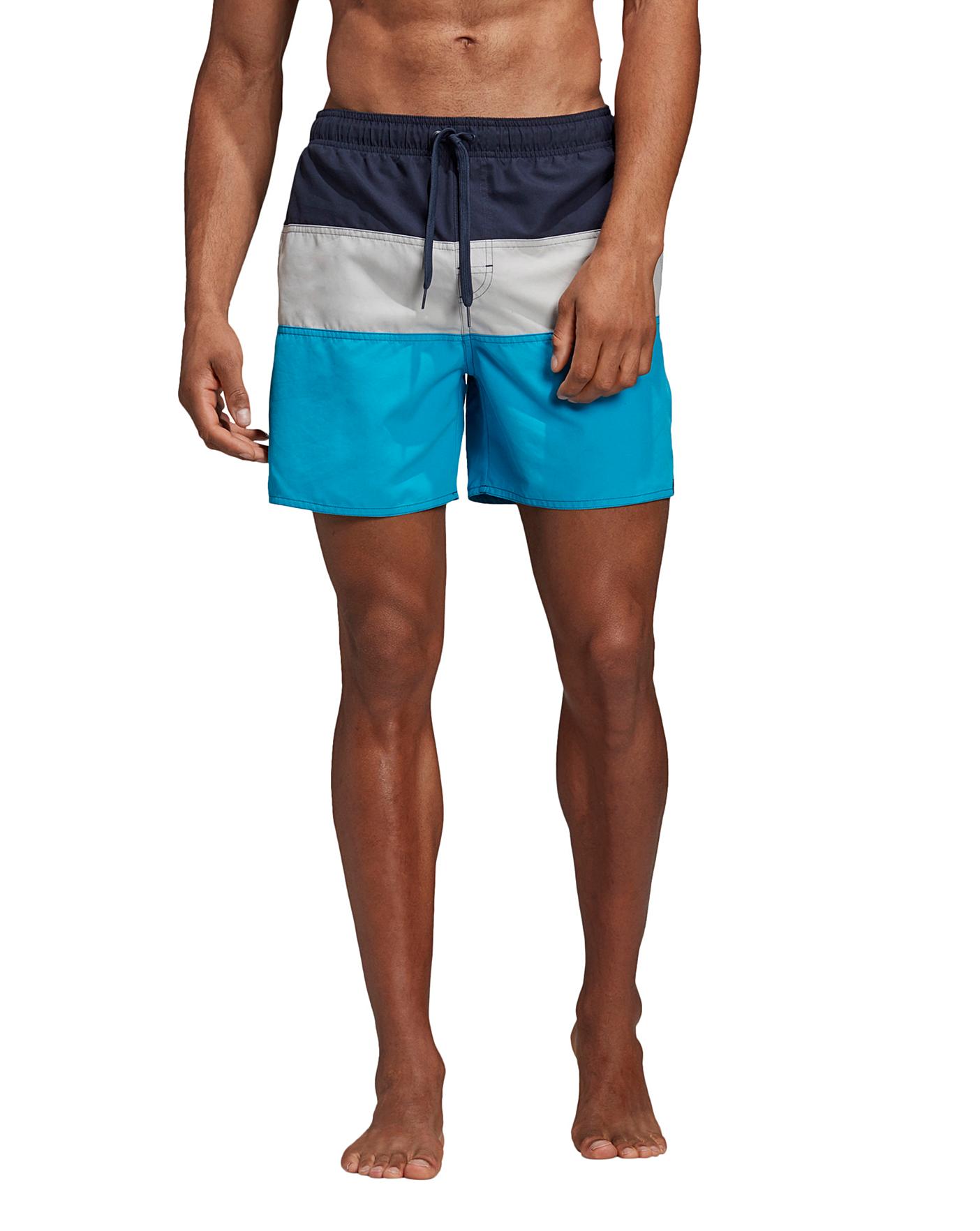 adidas colour block swim shorts