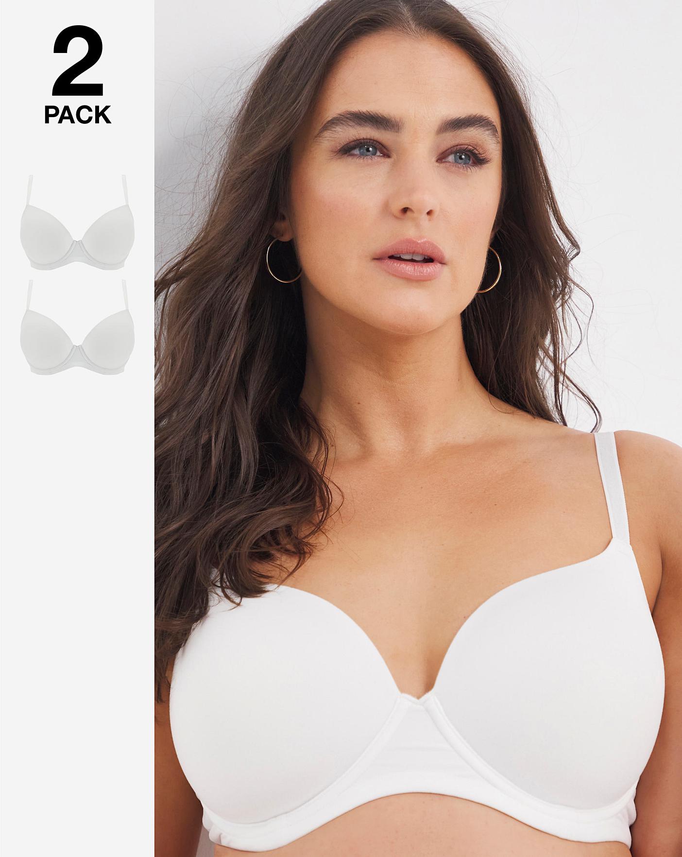 2 Pack Feather Touch Multiway Moulded Bras, Simply Be