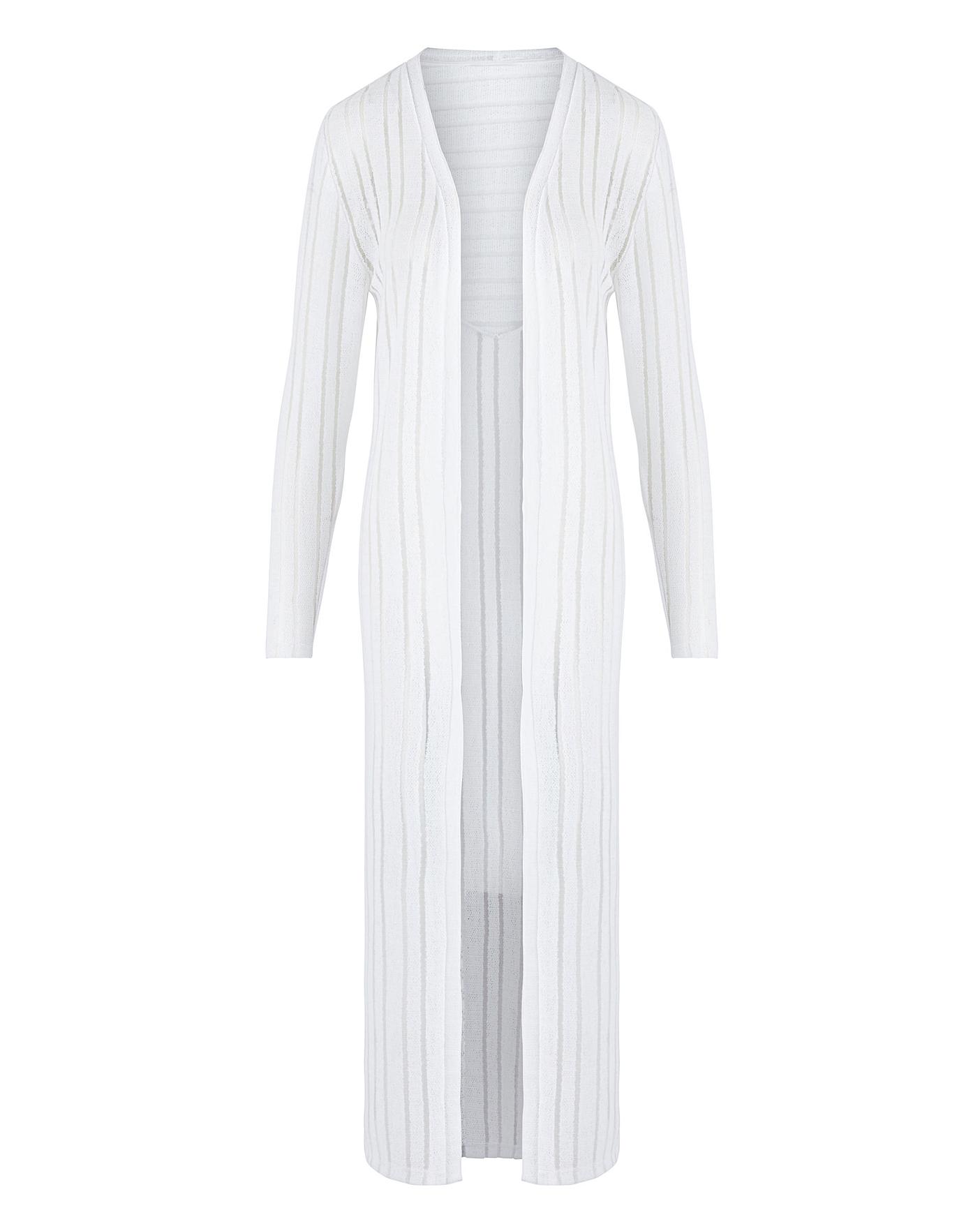 white longline cardigan