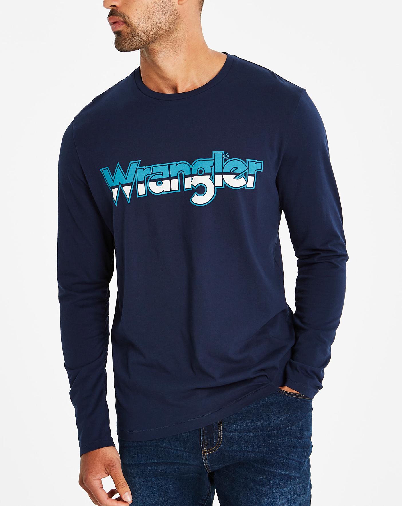 wrangler logo long sleeve shirts