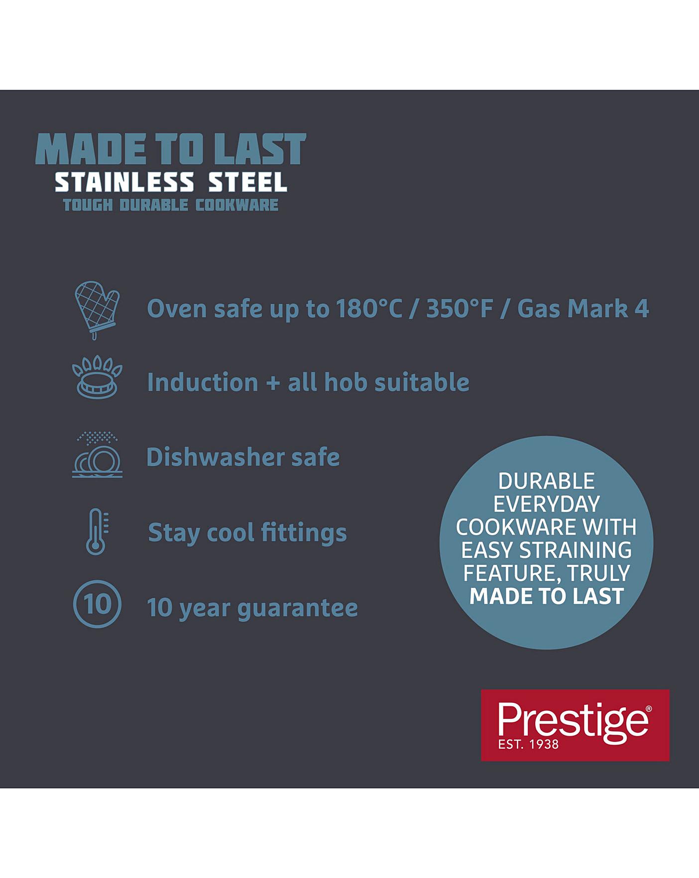  Prestige Everyday Straining Stainless Steel Cookware