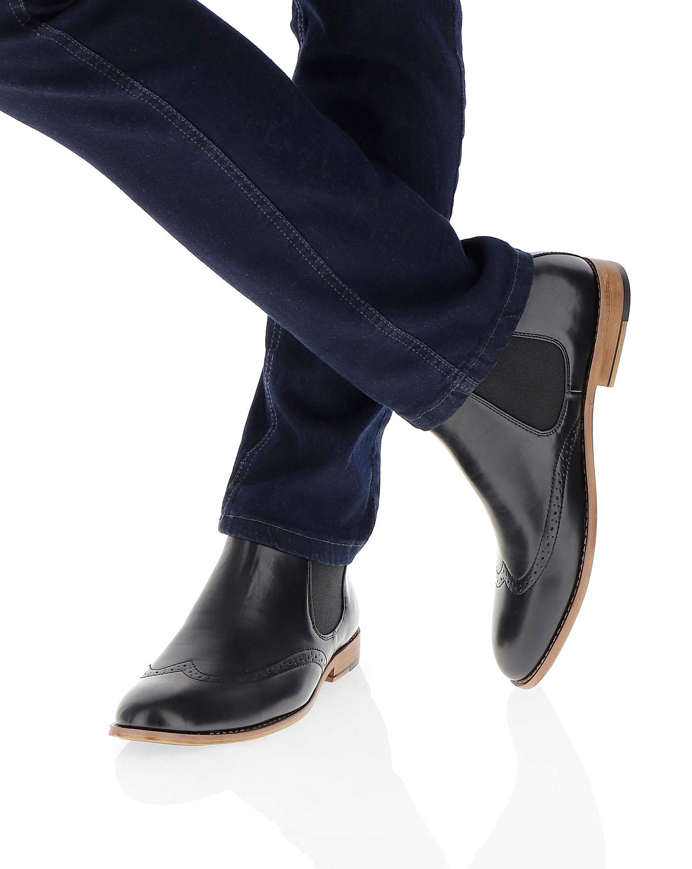kensie brogue chelsea boots