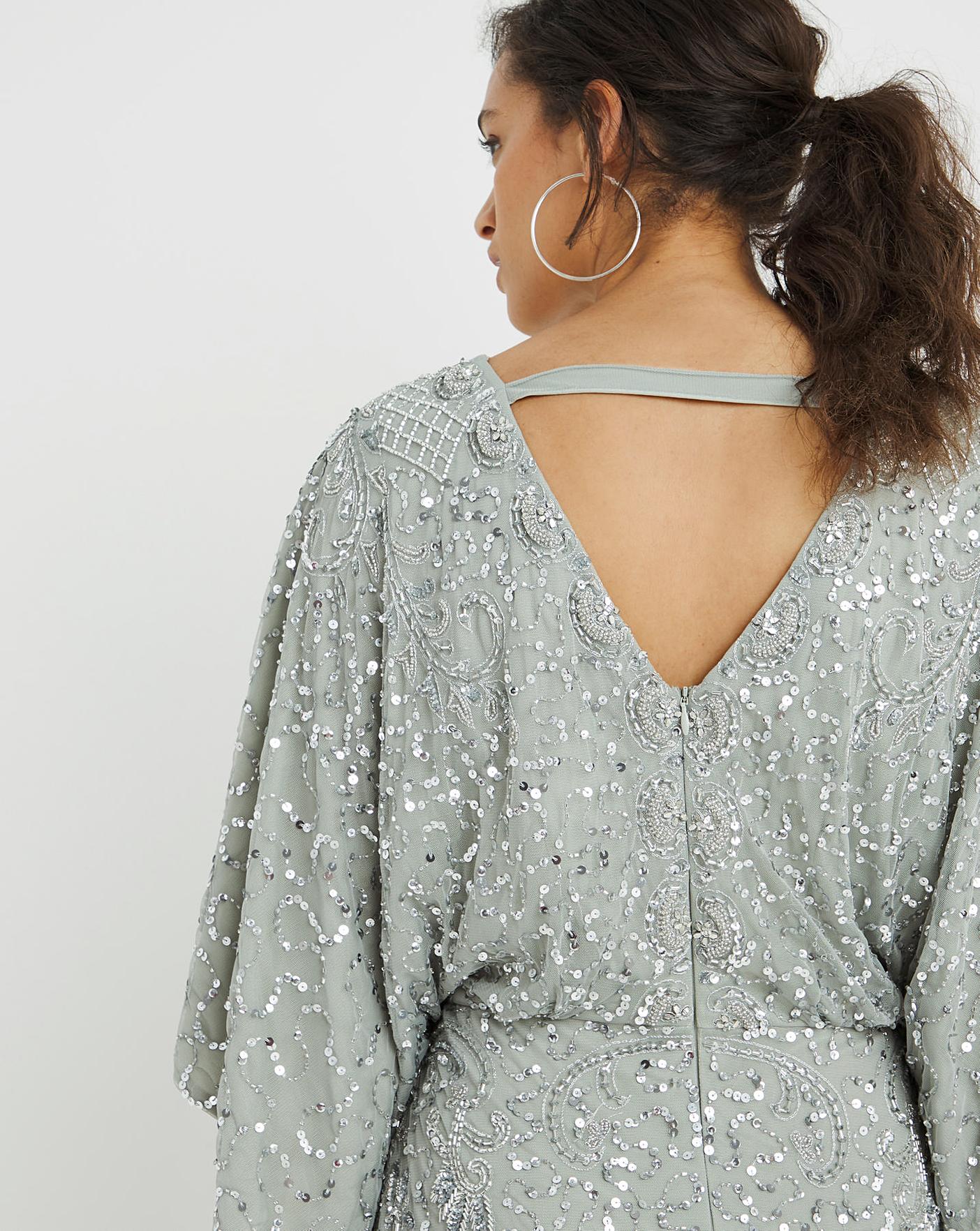 Joanna Hope Batwing Beaded Dress 