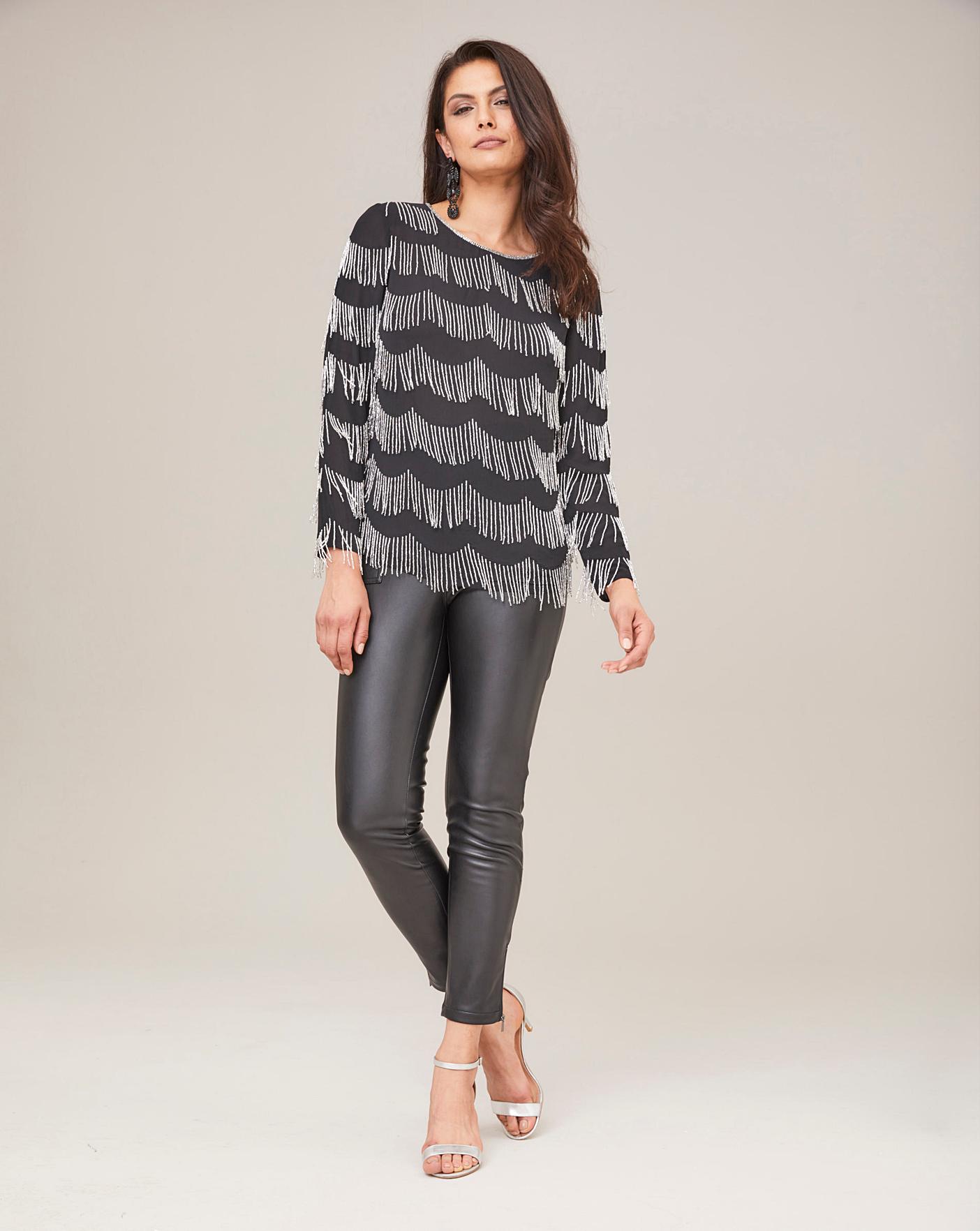 Joanna Hope Fringe Beaded Top | Oxendales