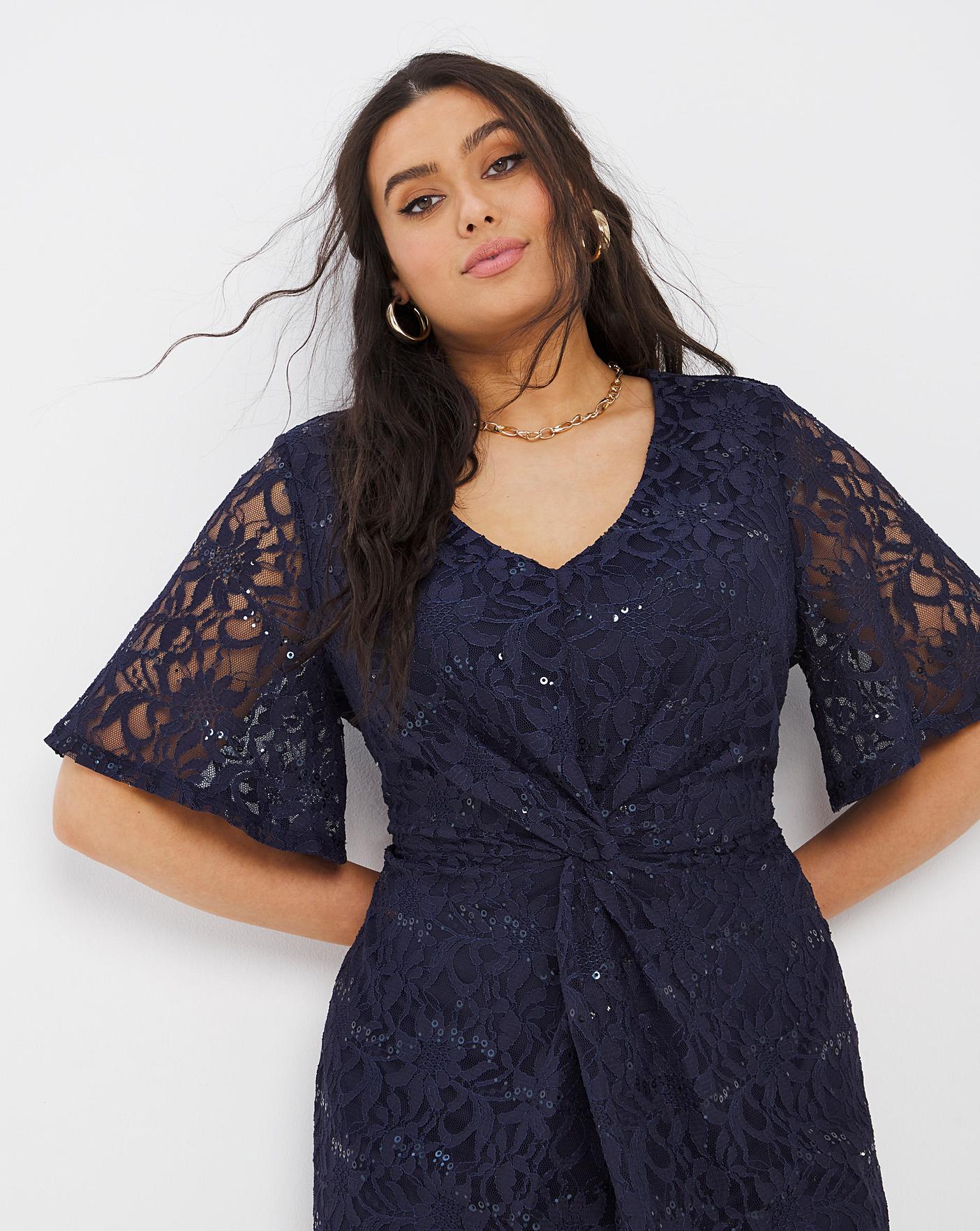 Joanna Hope Sparkle Stretch Lace Dress | Simply Be