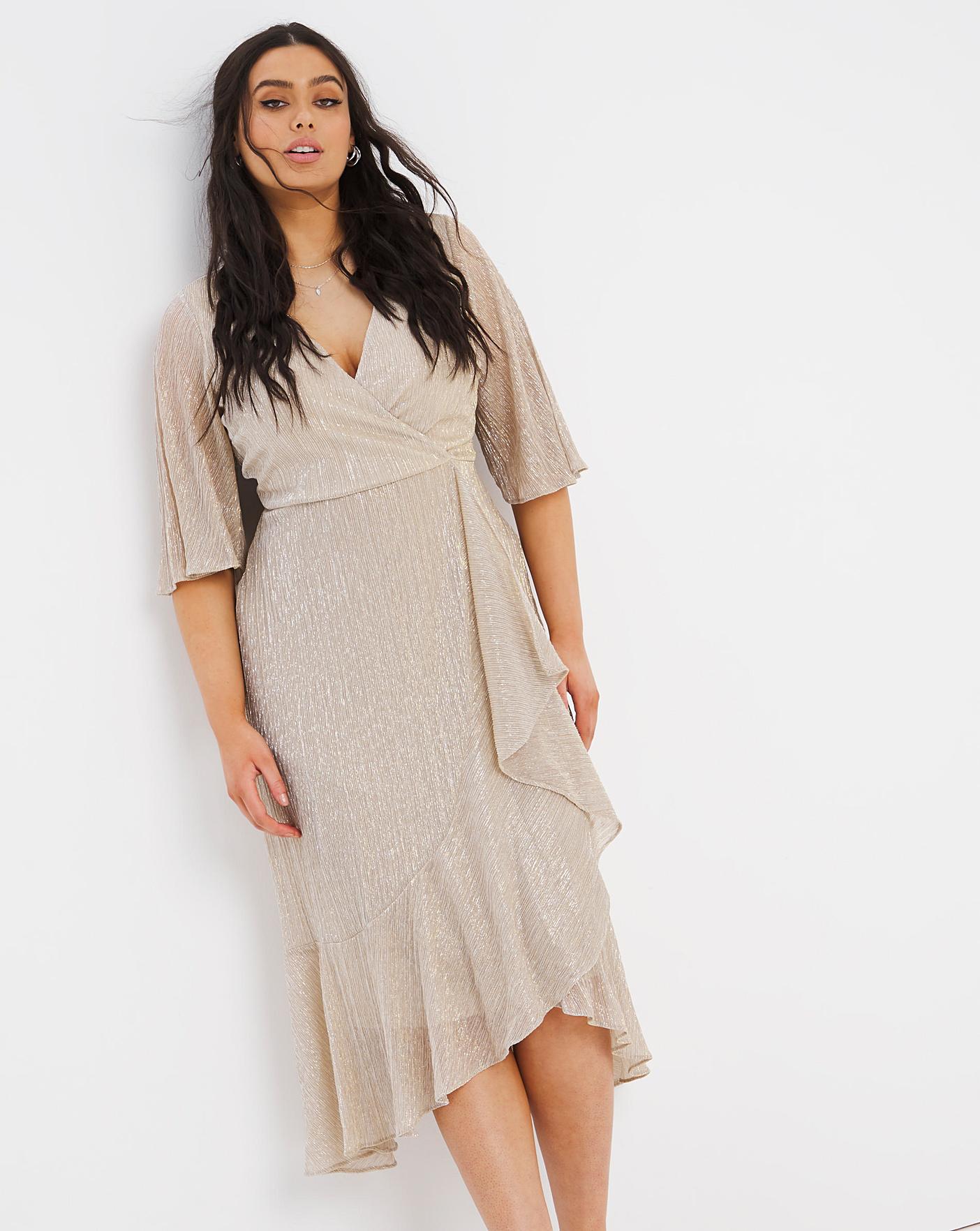 Joanna Hope Sparkle Frill Plisse Dress 