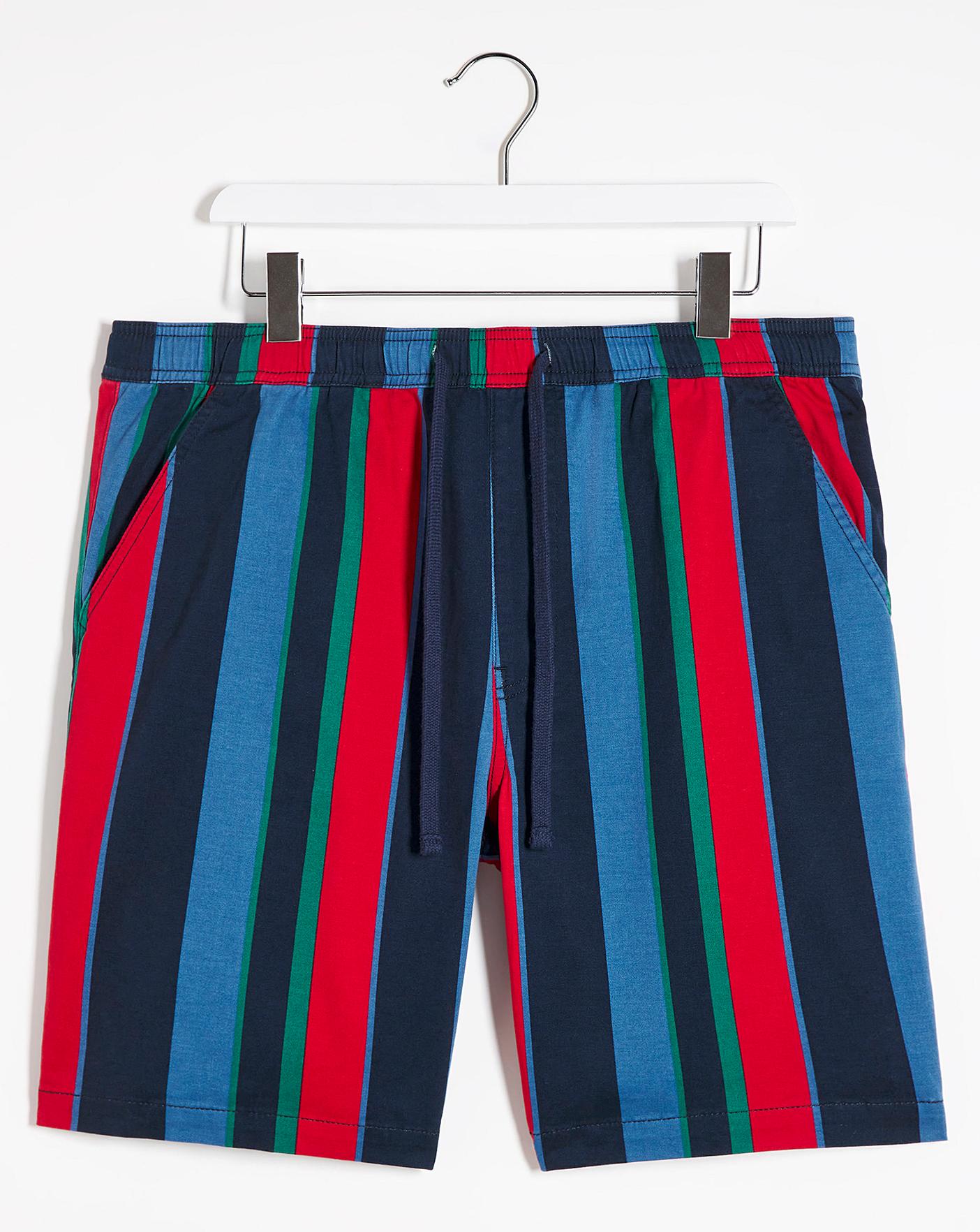 guess striped drawstring shorts