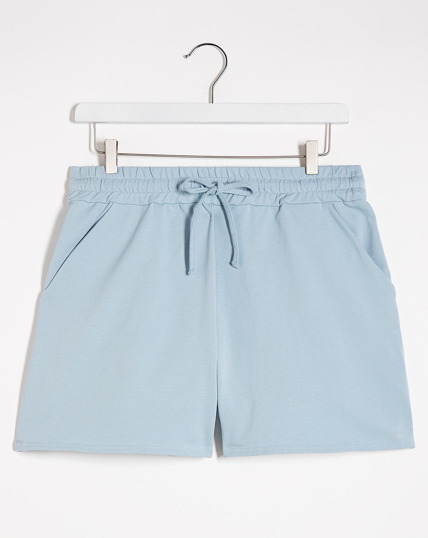 blue jogger shorts