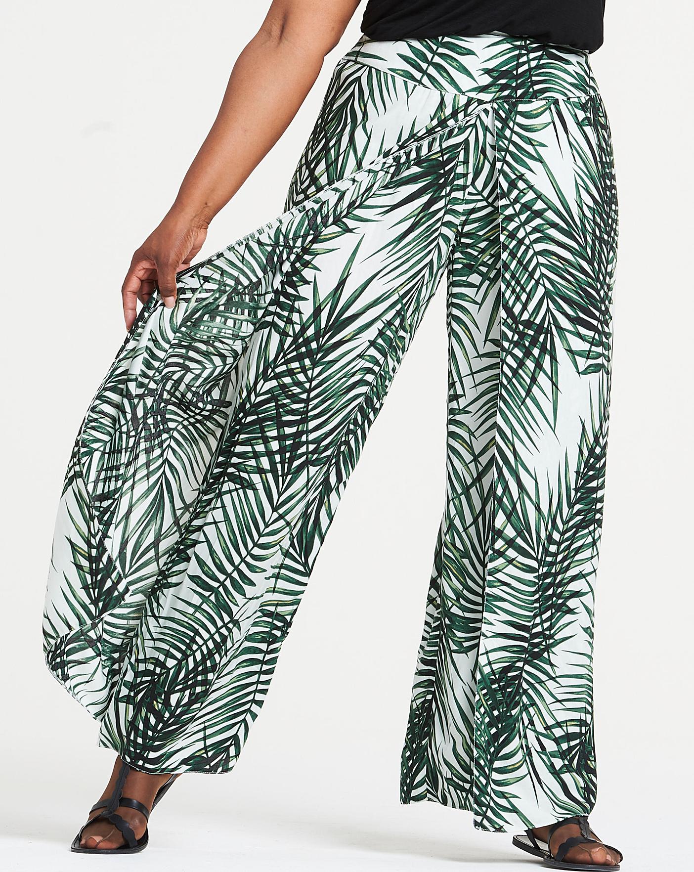 apricot banana leaf print jumpsuit