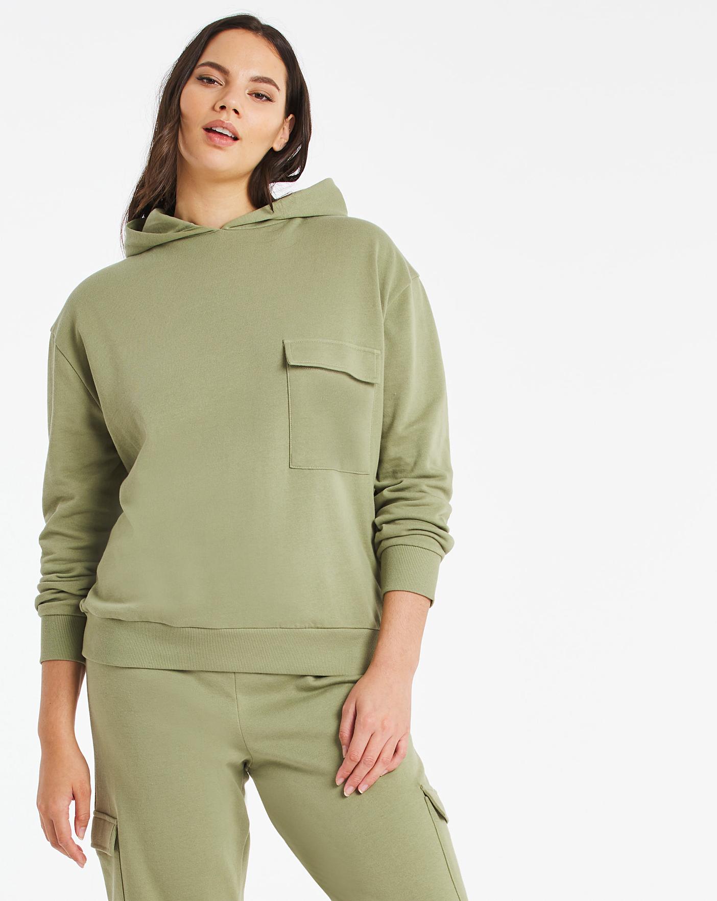 Khaki Utility Hoodie | Simply Be