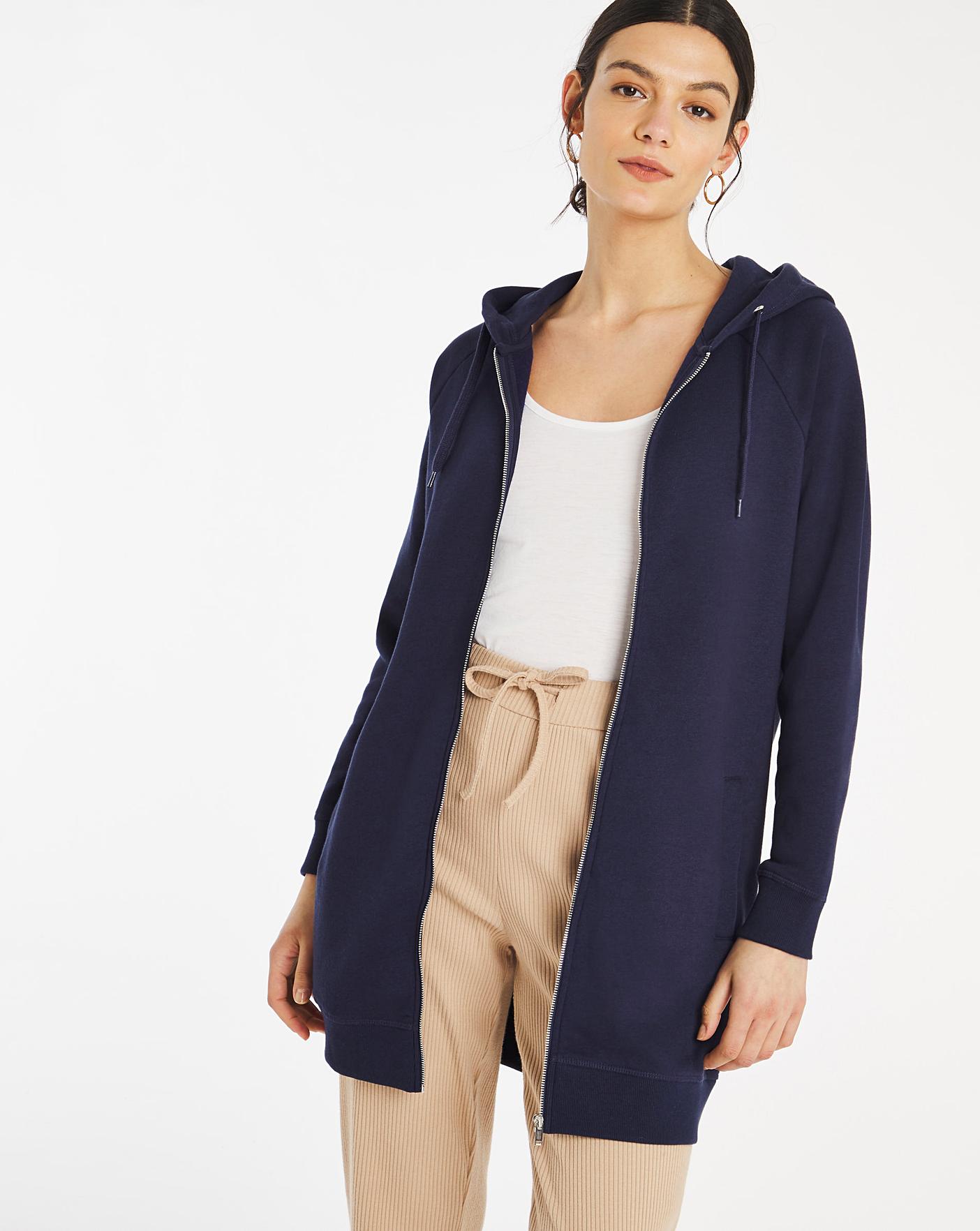 navy longline hoodie