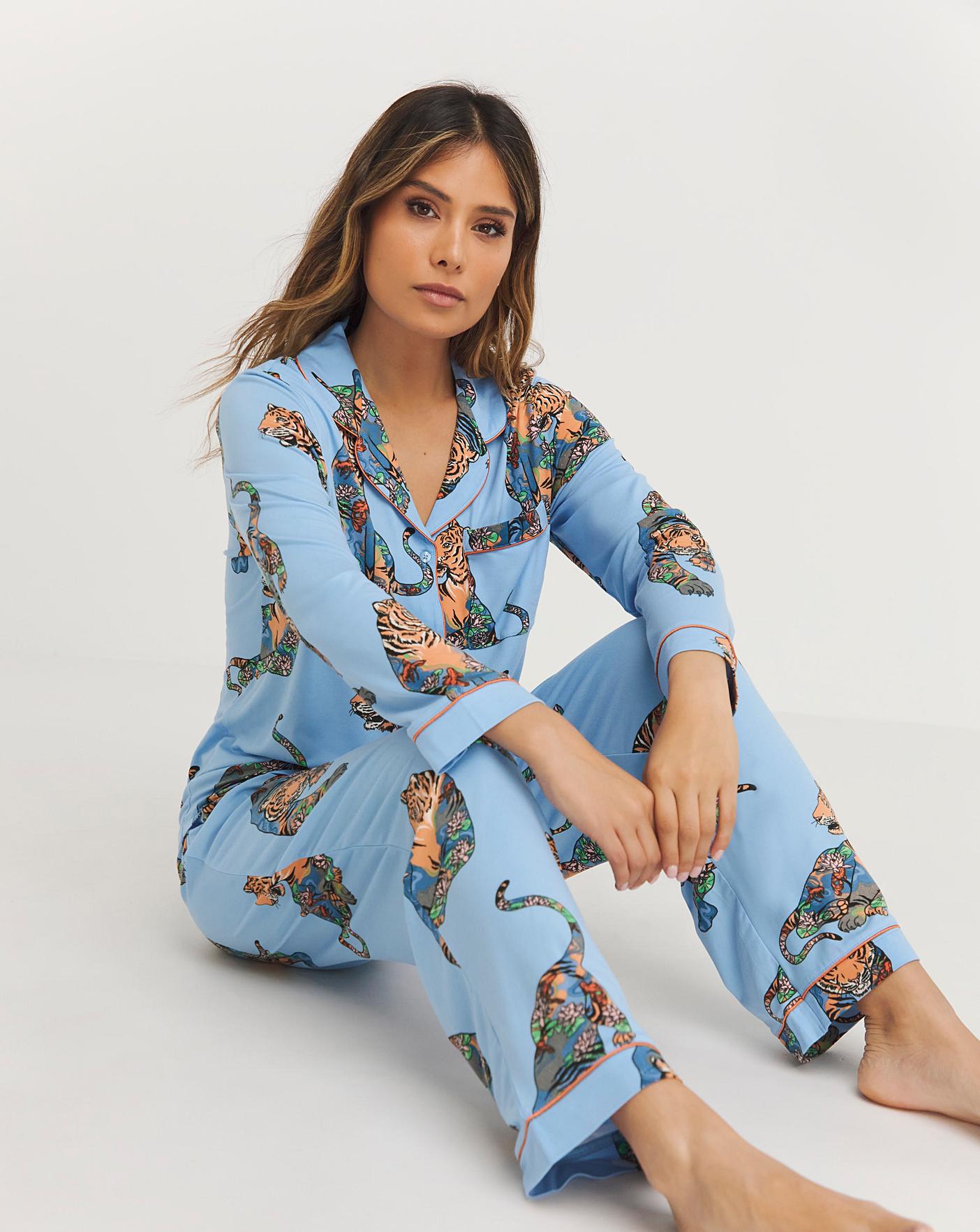 Chelsea Peers Lotus Tiger Print PJ Set J D Williams