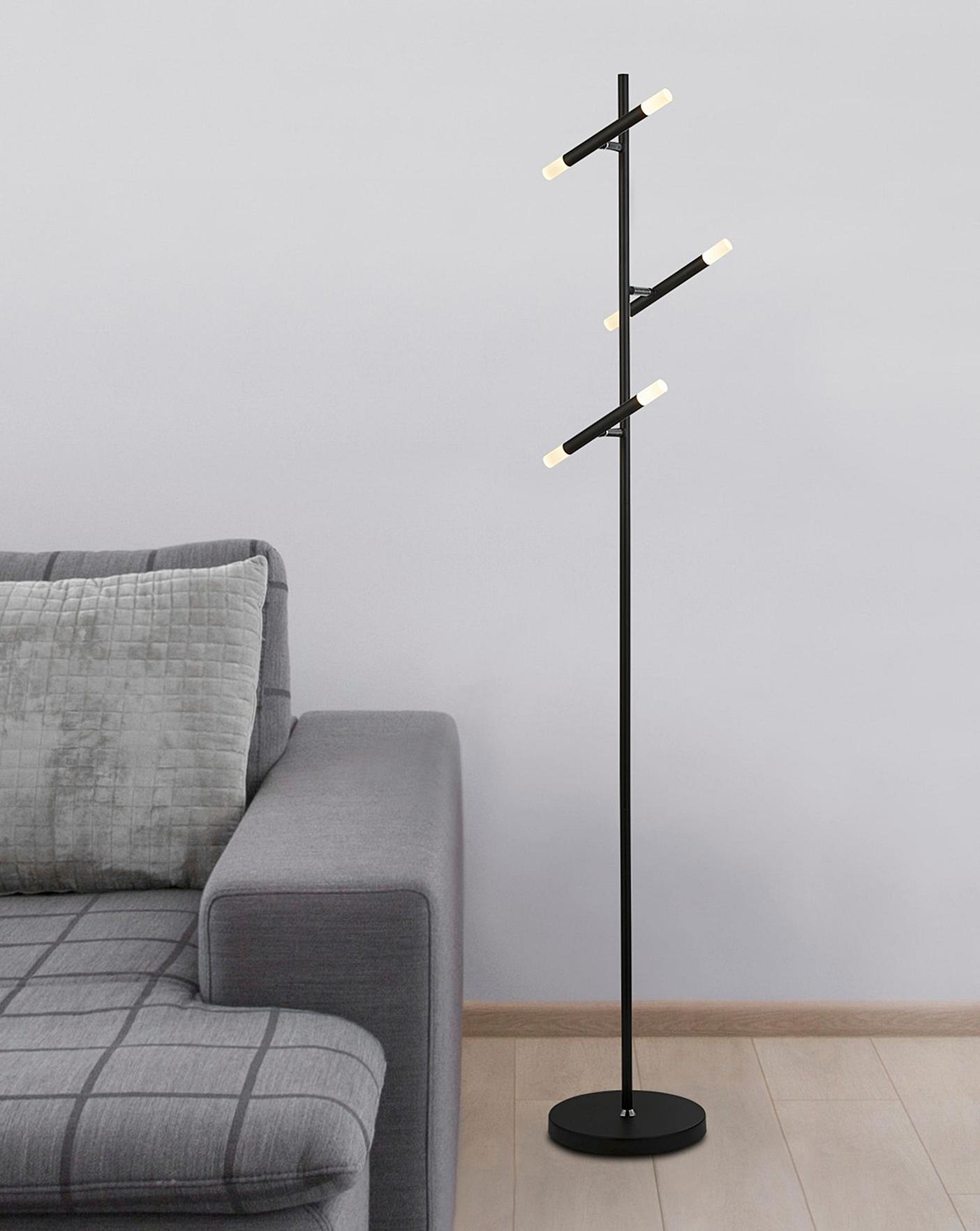 Carlton Black LED Floor Lamp | J D Williams