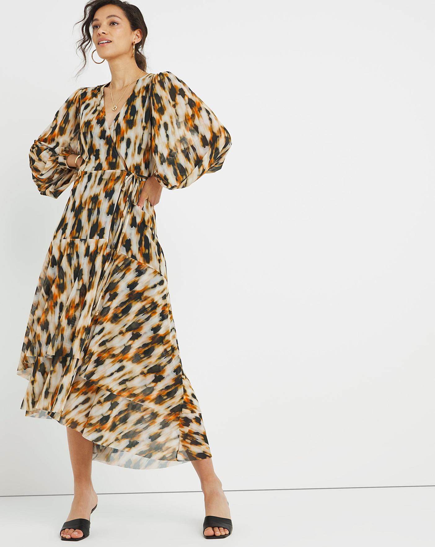 mesh leopard dress