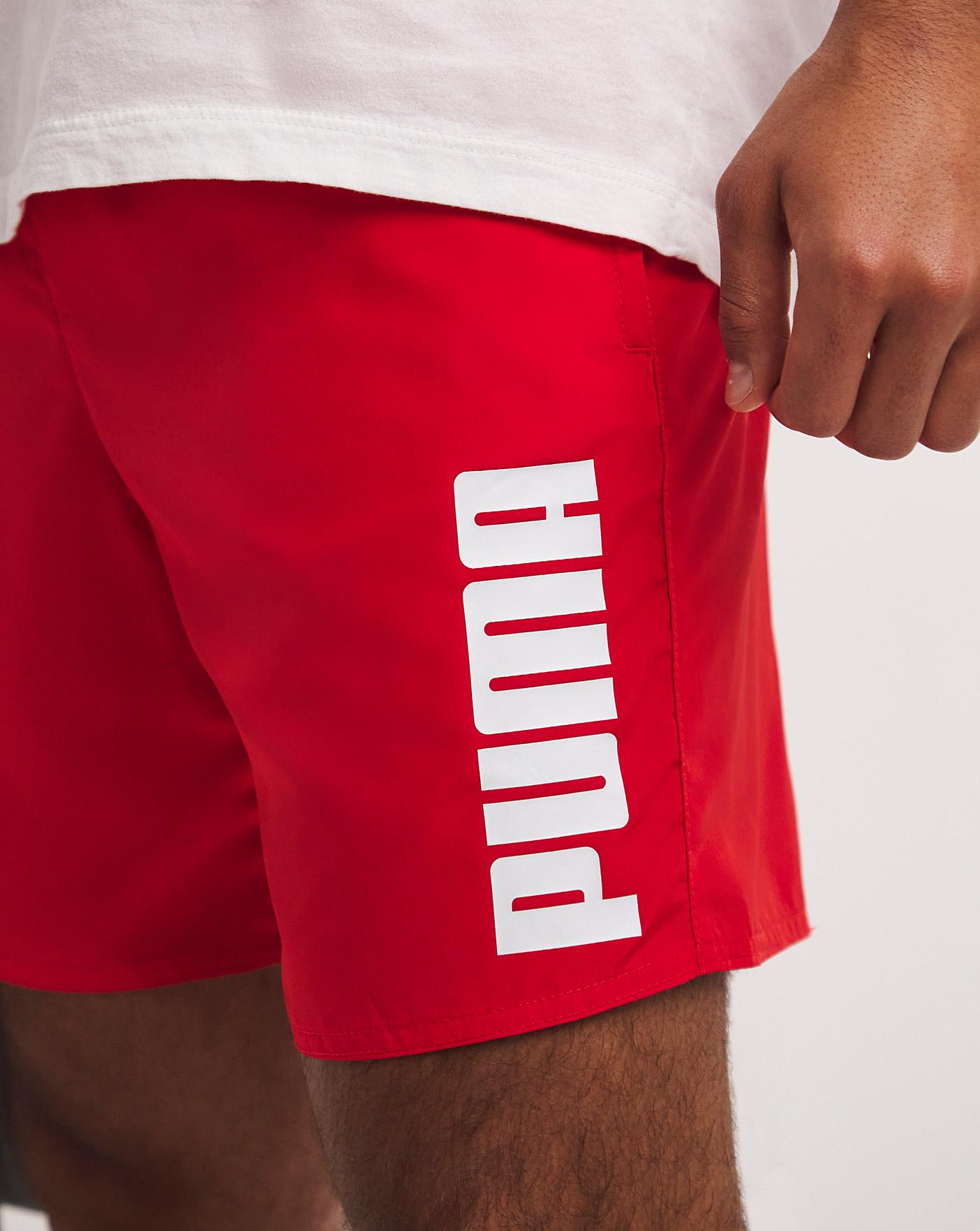 Red store puma shorts