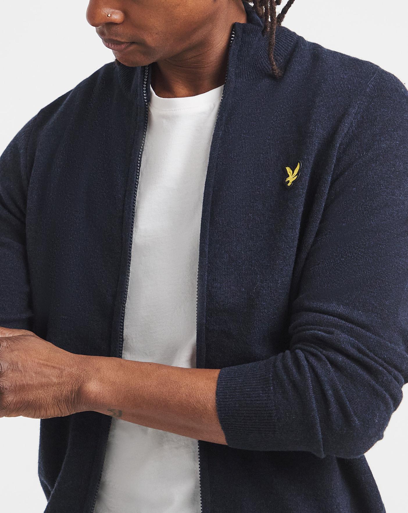 Lyle & Scott Zip Cardigan - Navy Marl | Oxendales