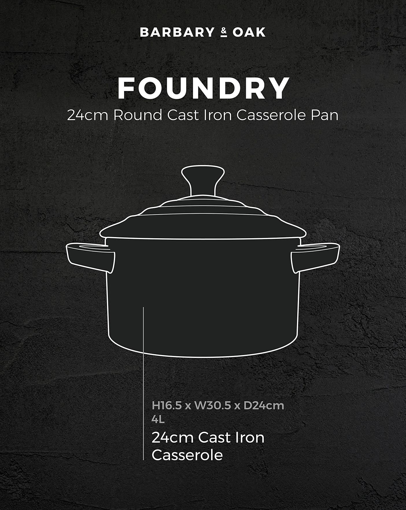 Barbary & Oak Cast Iron 24cm Round Casserole Dish