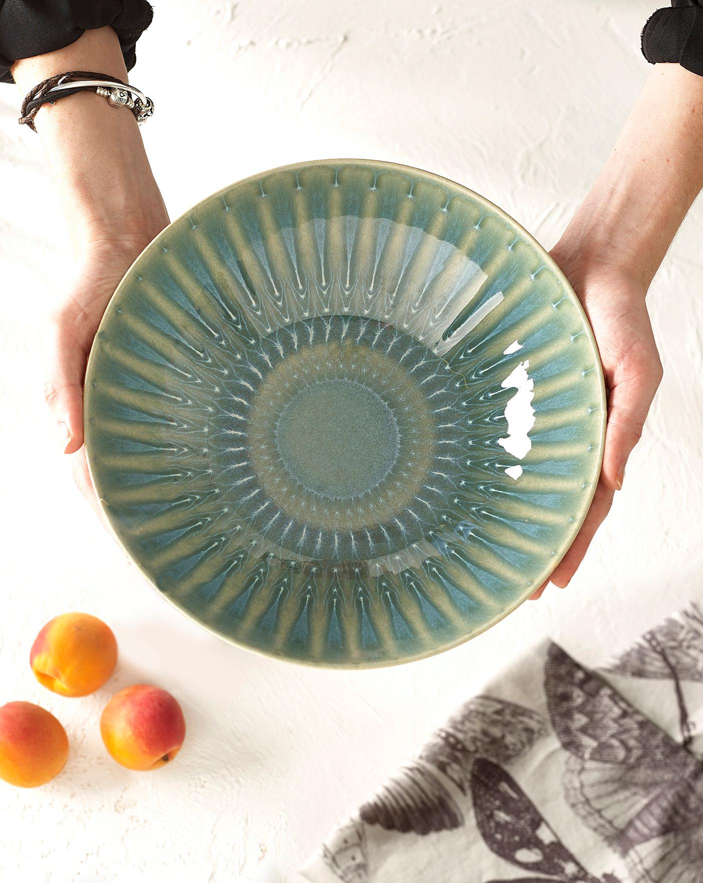 Kew Gardens Green Stoneware Pasta Bowl Ambrose Wilson