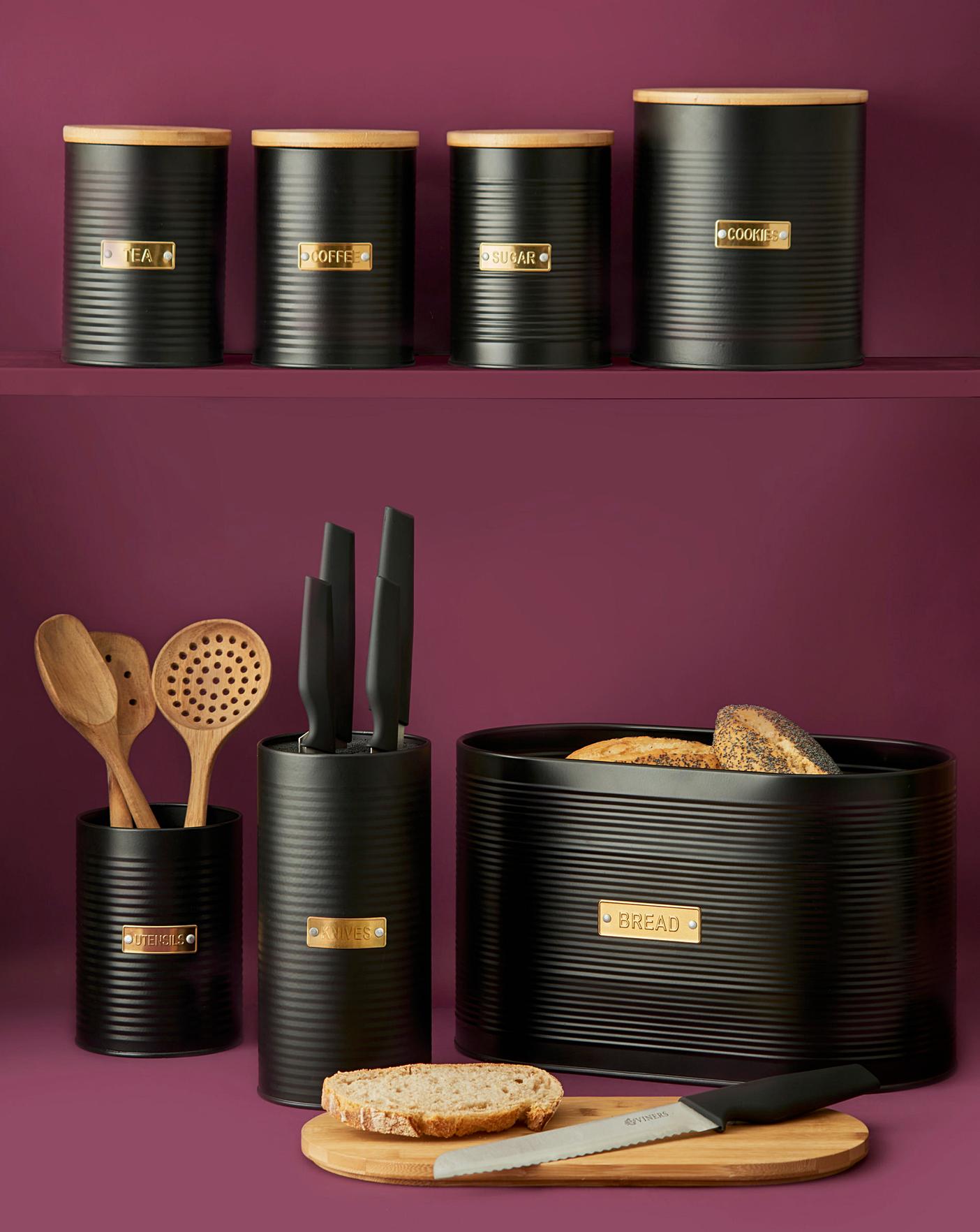 Typhoon Otto Black Bread Bin J D Williams