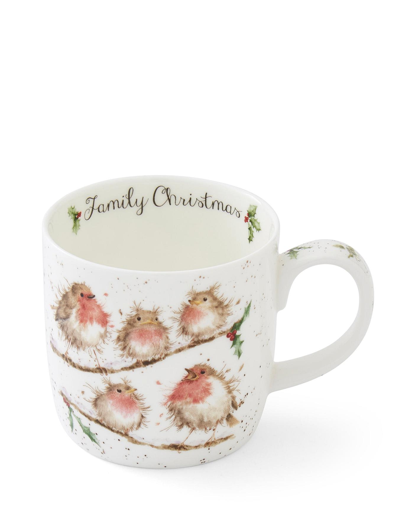 Wrendale Set of 4 Christmas Mugs J D Williams