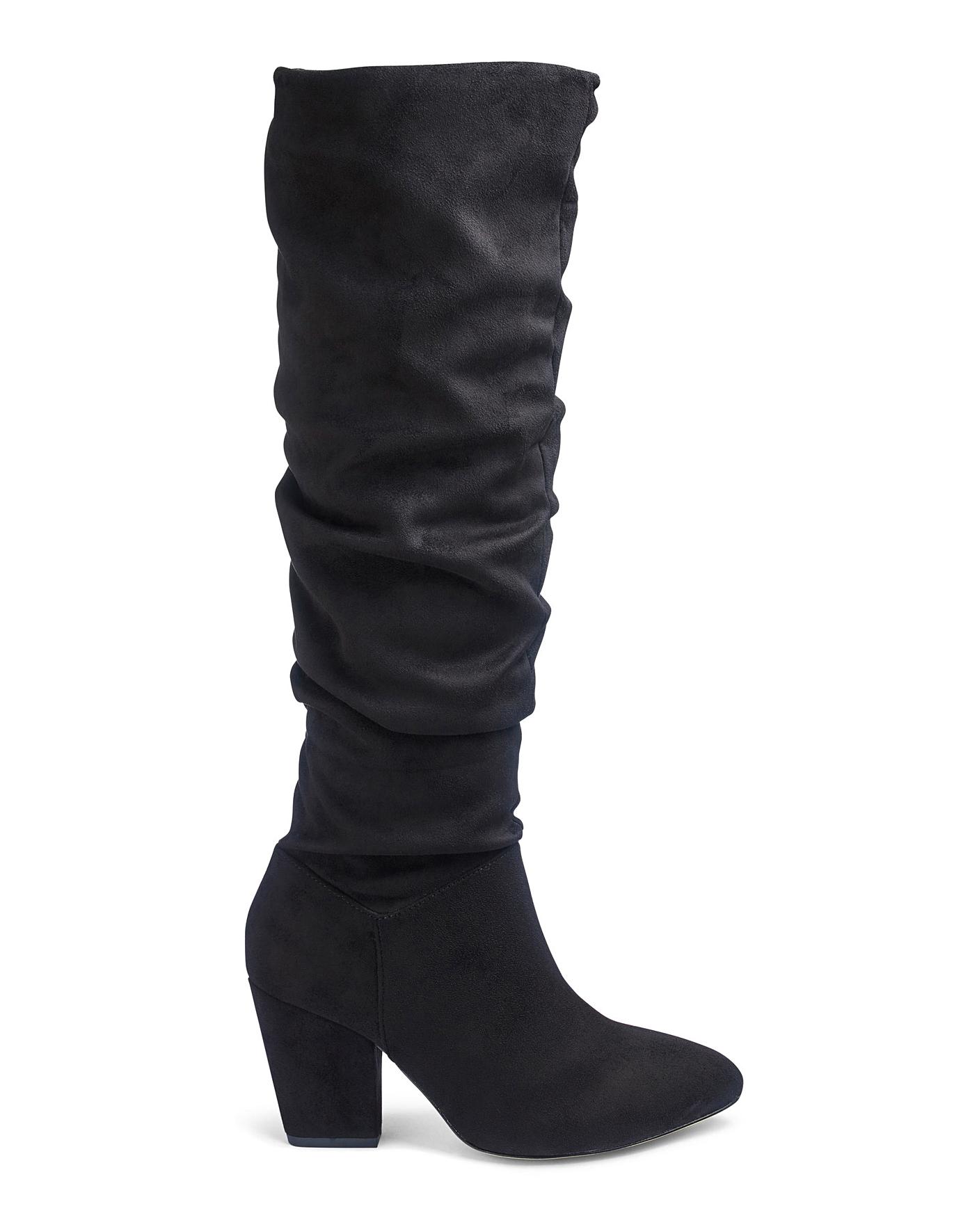 Soft Ruched Boots EEE Standard Calf | Simply Be