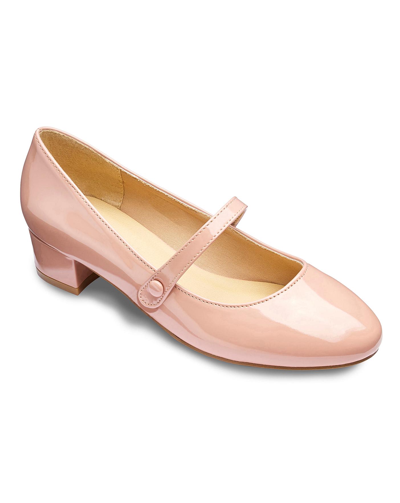 Low Block Heel Mary Jane Shoes E Fit Crazy Clearance