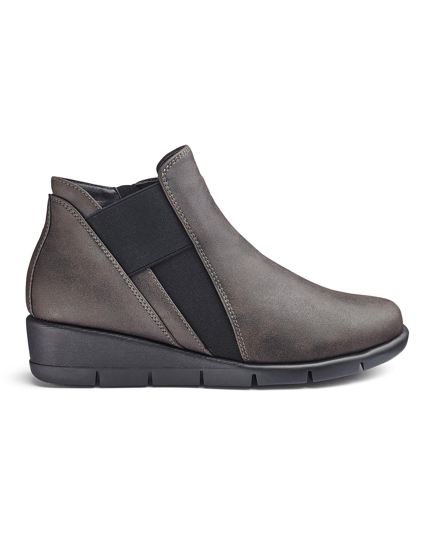 wide fit wedge ankle boots