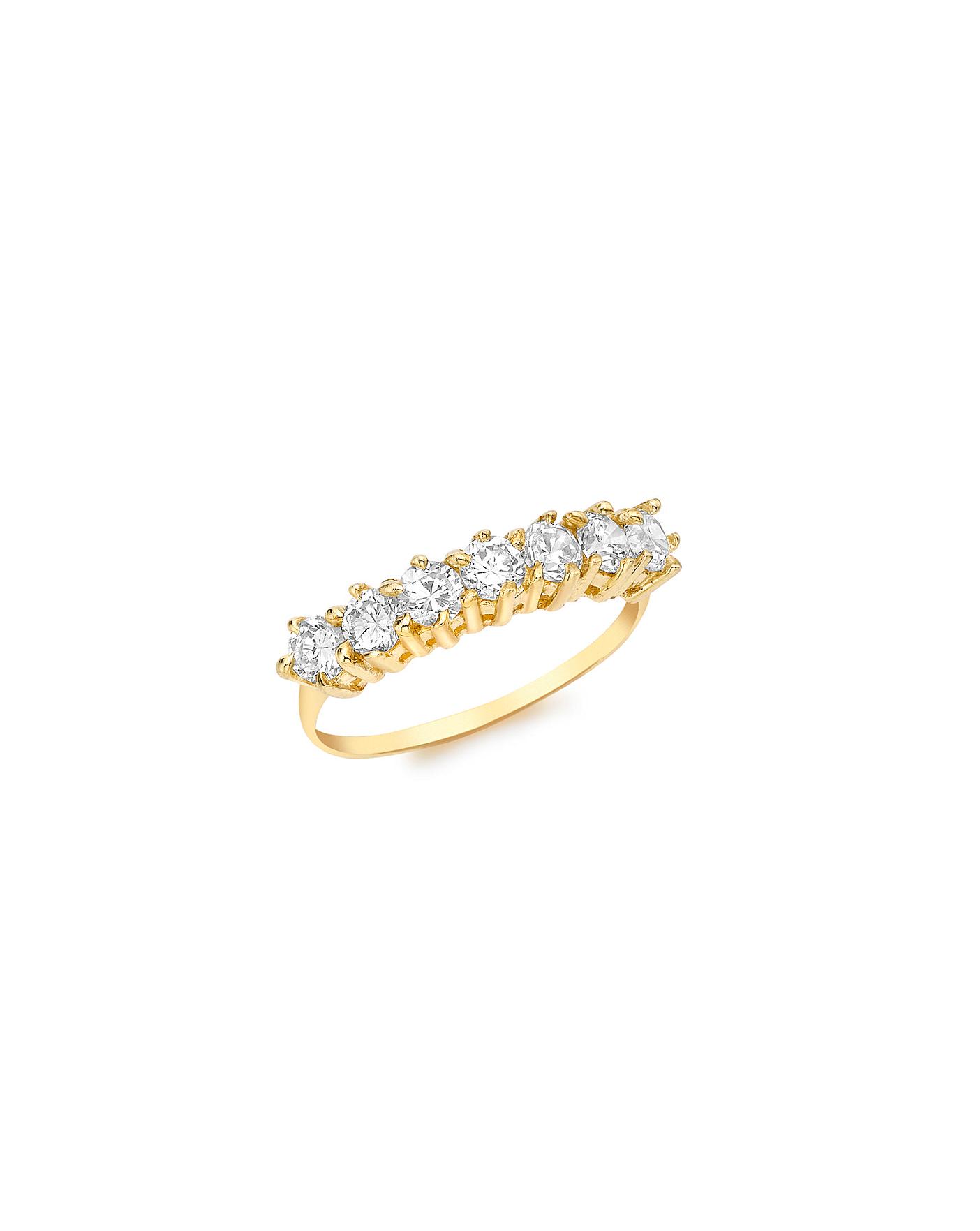 9ct Yellow Gold Brilliant Cut 7 Stone 0.50ct Diamond Eternity Ring